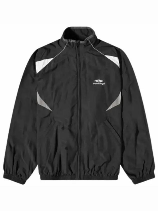 Luxury Balenciaga 3B Sports Icon Medium Fit Track Jacket Black