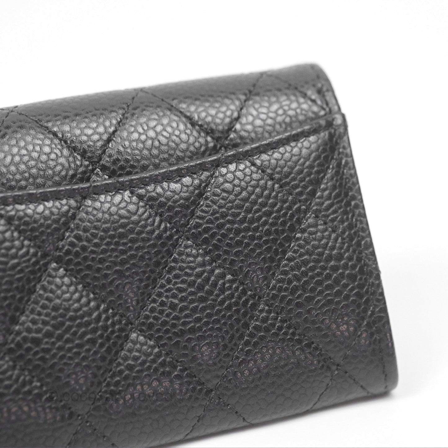 Chanel Quilted Flap Card Holder Caviar Black Gold Hardware