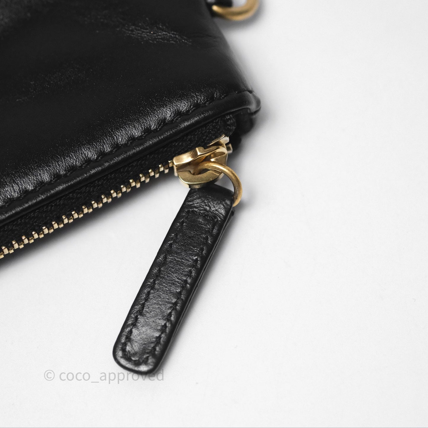 Chanel 22 Small Black Shiny Calfskin Aged Gold Hardware