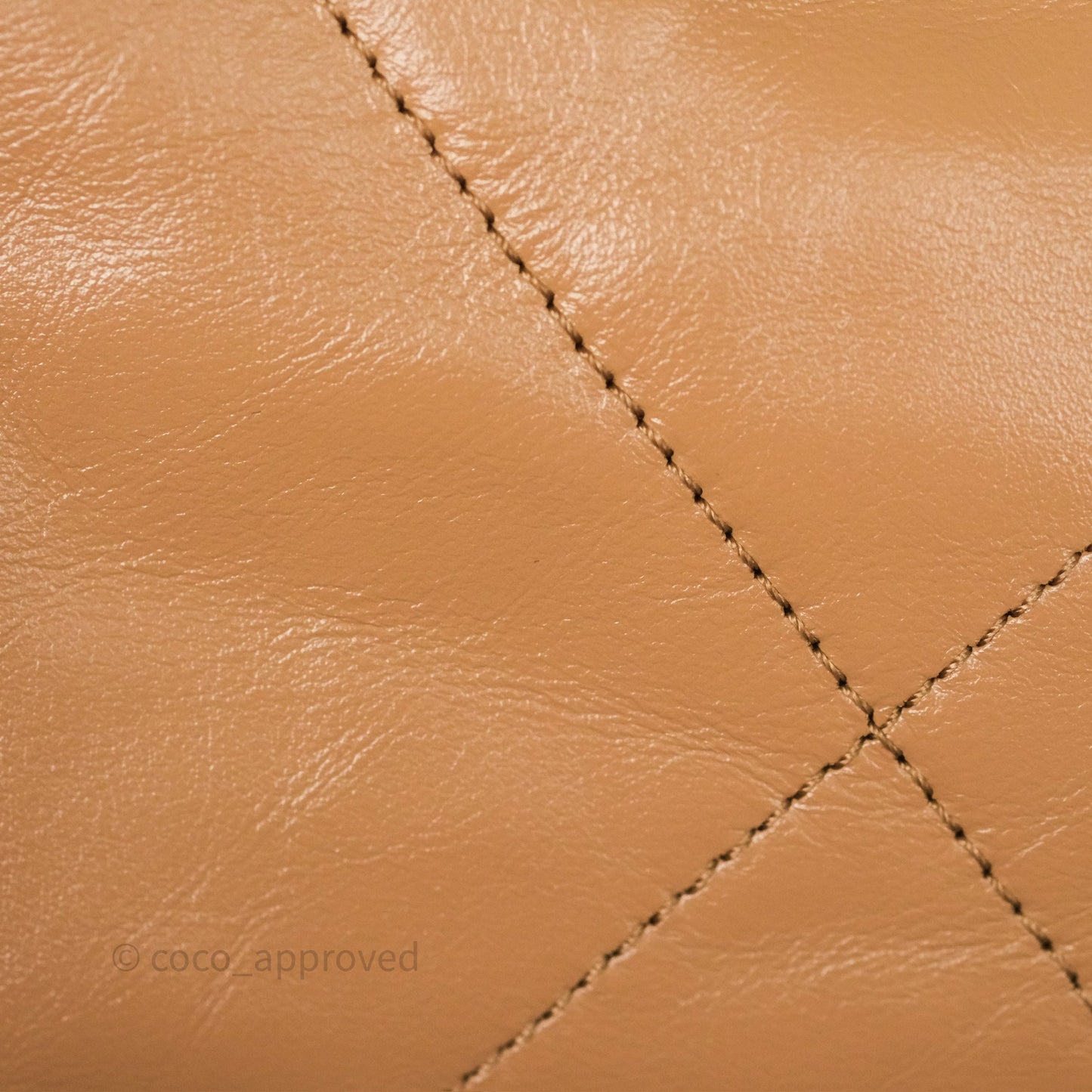 Chanel 22 Small Beige Shiny Calfskin Aged Gold Hardware