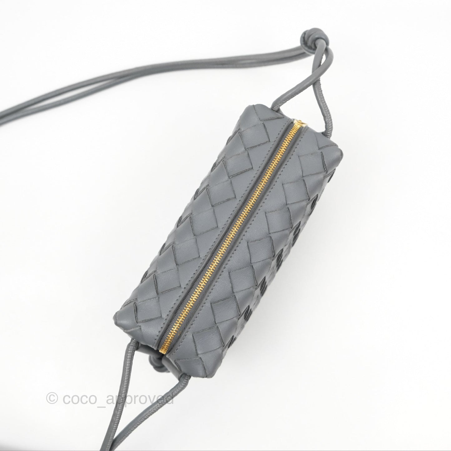 Bottega Veneta Mini Loop Camera Bag Intrecciato Lambskin Thunder