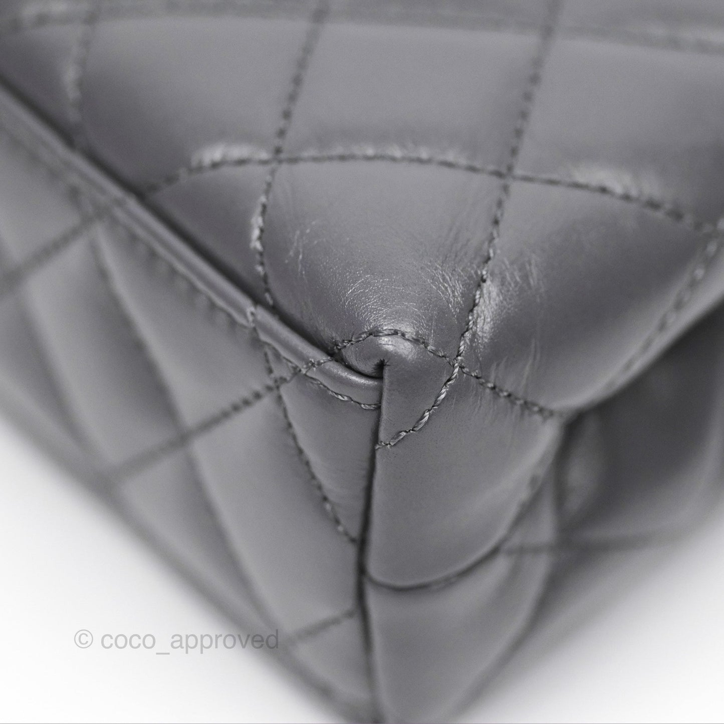 Chanel Kelly Bag Quilted Grey Shiny Calfskin Aged Gold Hardware