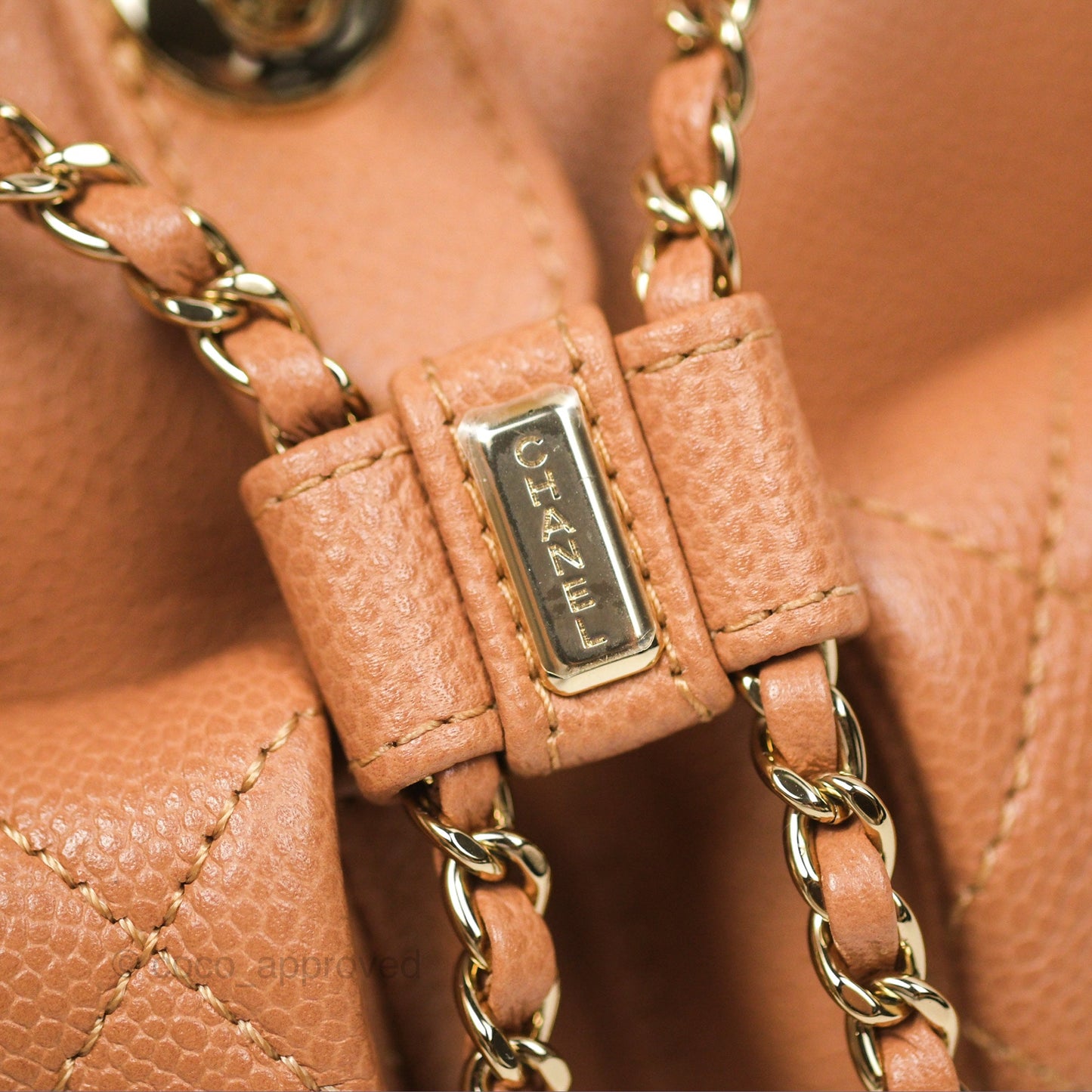 Chanel Duma Backpack Medium Dark Beige Caviar Gold Hardware