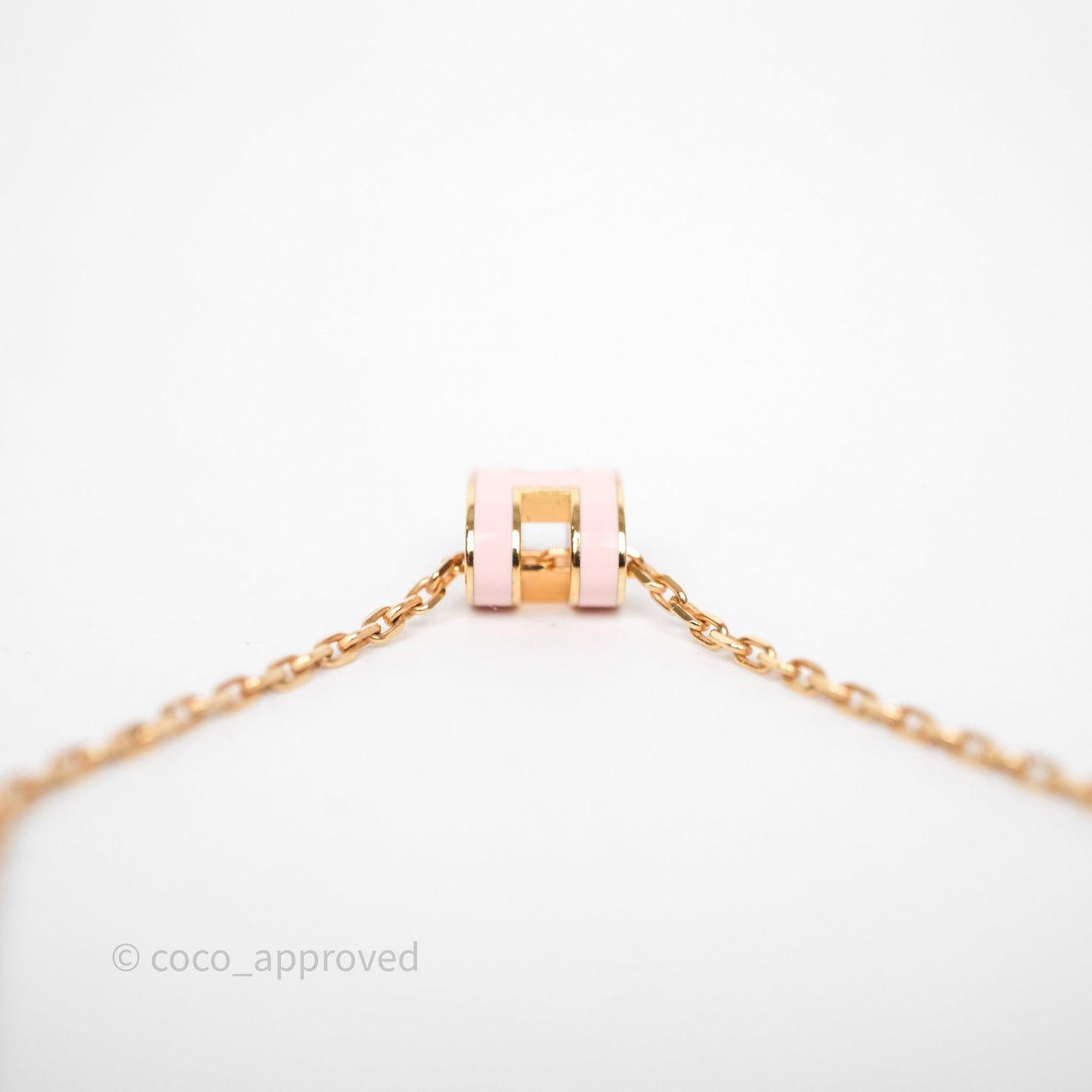 Hermès Mini Pop H Pendant Necklace Rose Dragee 5U Rose Gold Hardware