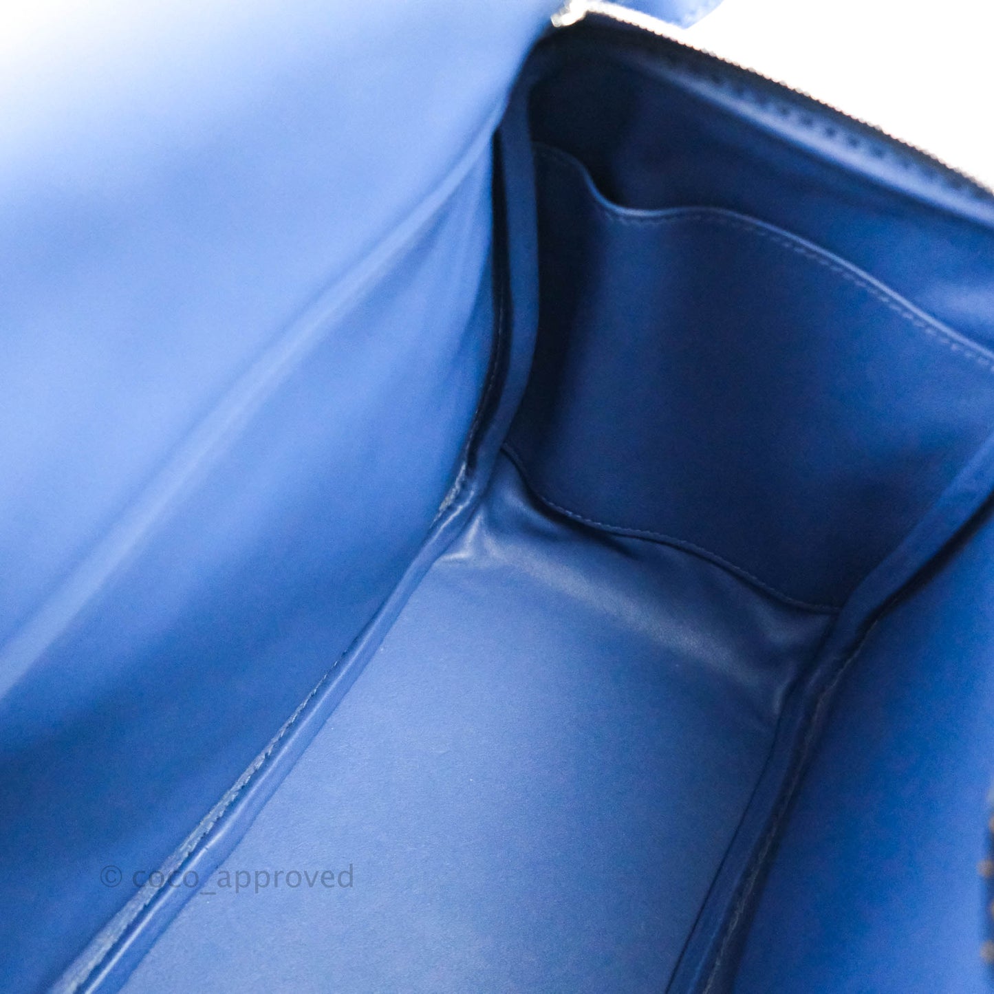 Hermès Lindy 26 Tressage de Cuir Swift Bleu Brighton Palladium Hardware