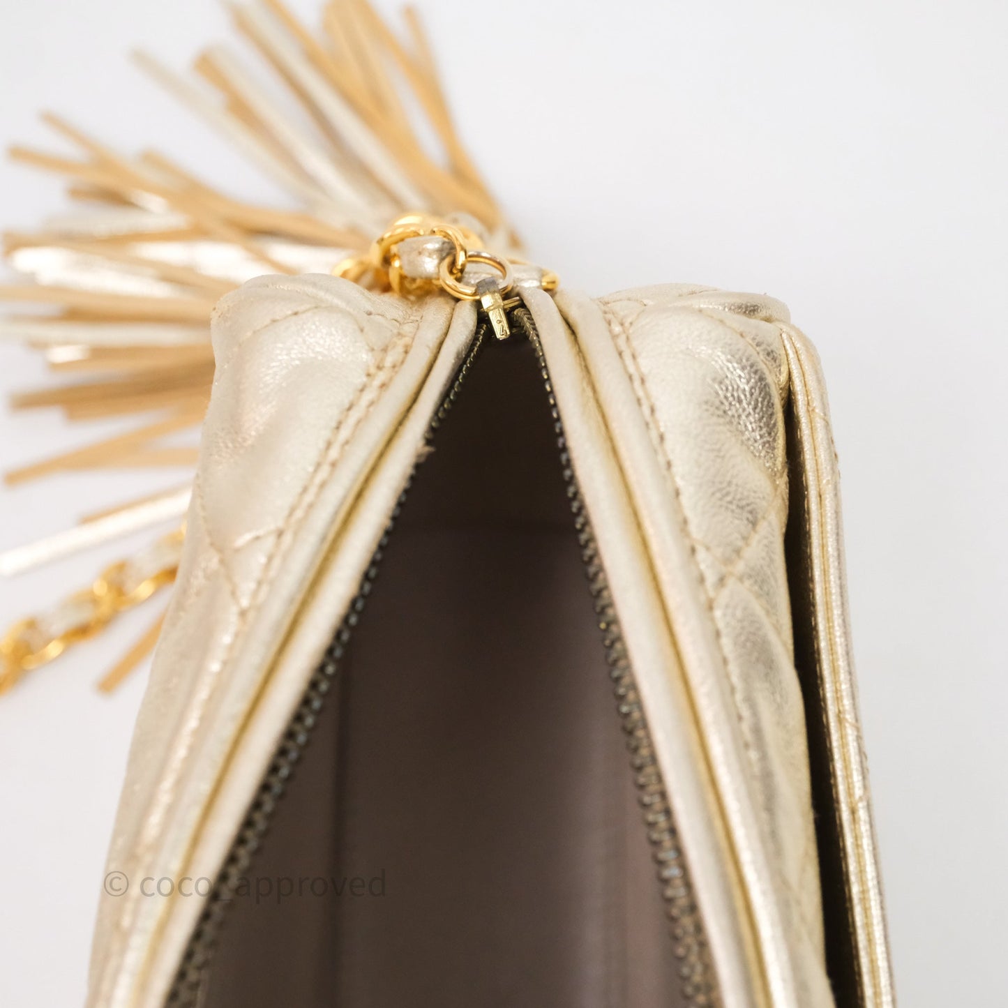 Chanel Vintage Camera Bag Gold Lambskin Gold Hardware