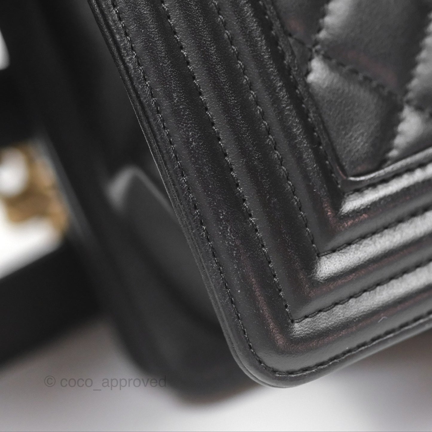 Chanel Small Boy Black Lambskin Aged Gold Hardware