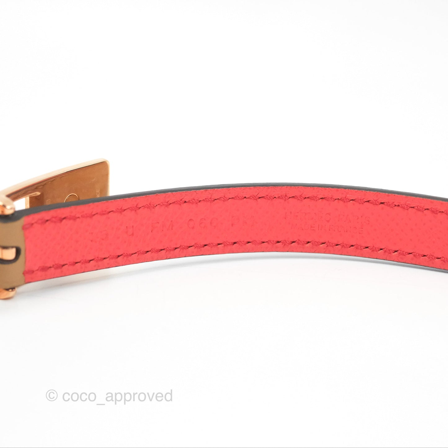 Hermès Lucky 15 Reversible Belt Chaï / Rose Jaipur Rose Gold Hardware Size 75