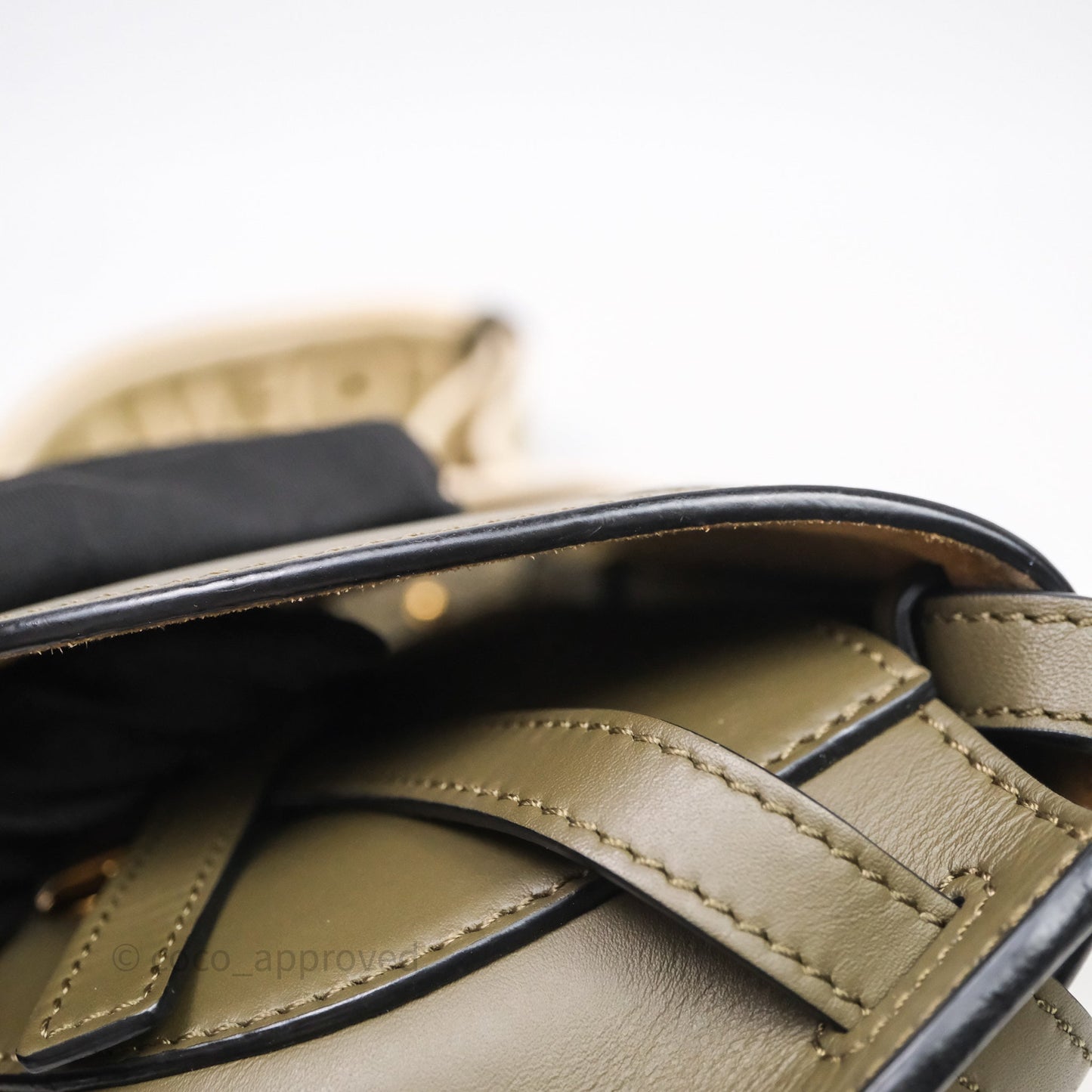 Loewe Mini Gate Dual Bag Soft Calfskin & Jacquard Strap Autumn Green
