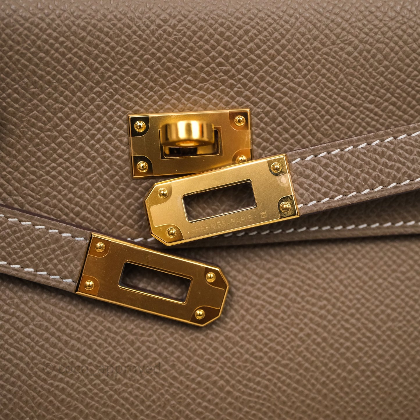 Hermès Kelly To Go Wallet Etoupe 18 Epsom Gold Hardware