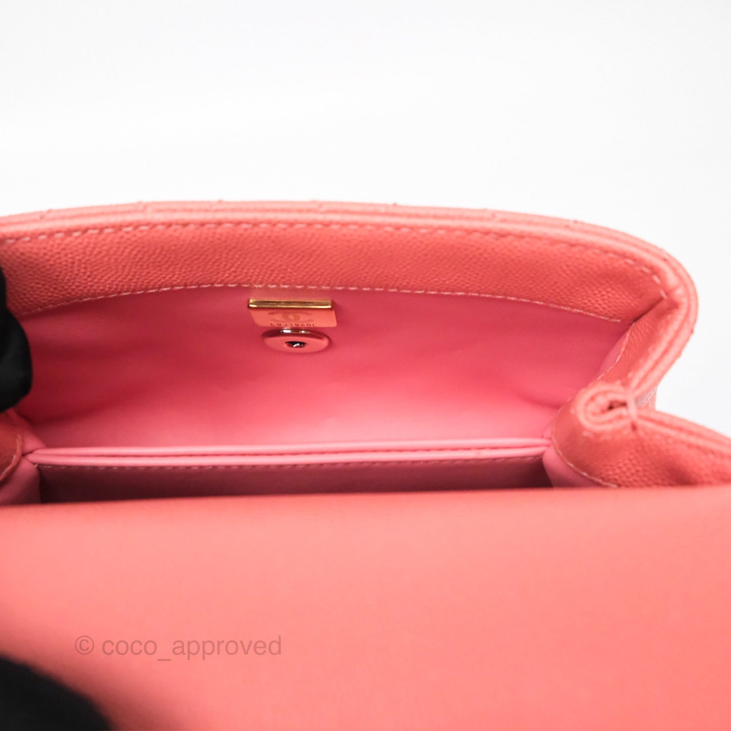 Chanel Mini Coco Handle Quilted Pink Caviar Gold Hardware