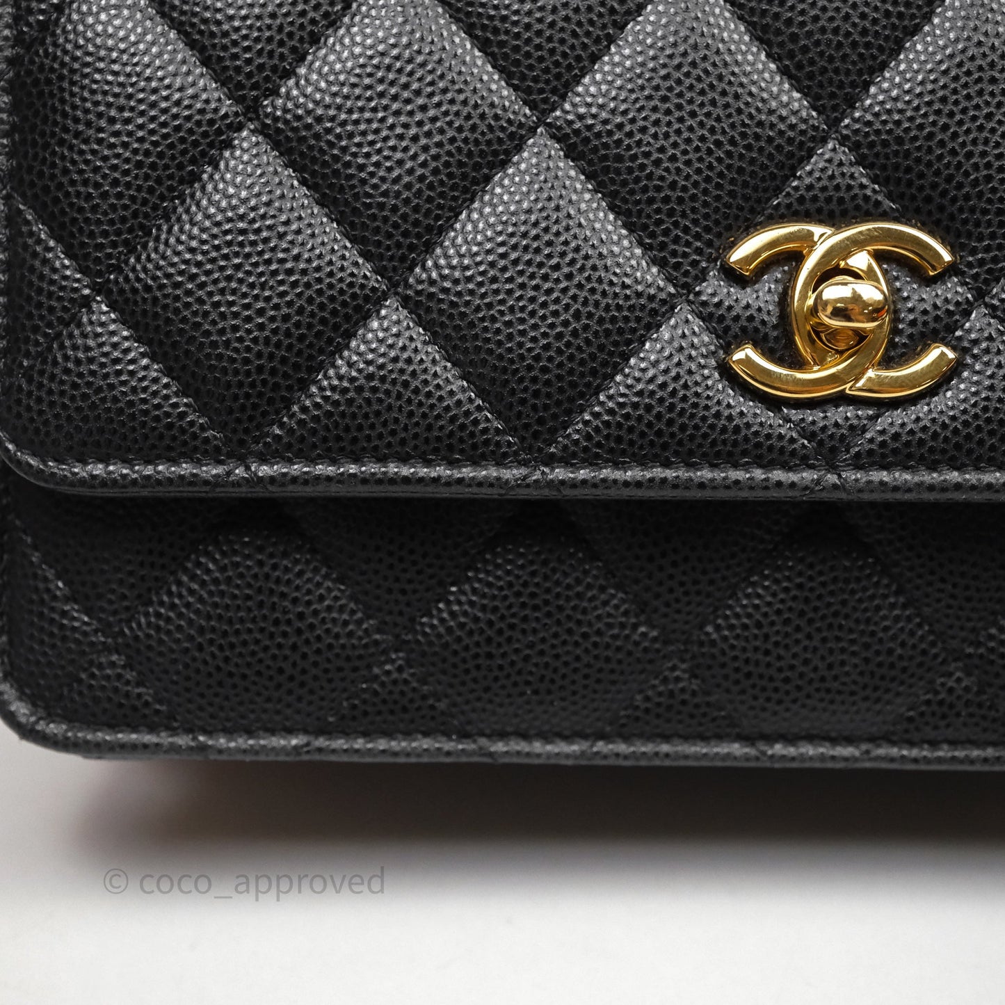 Chanel WOC Bag Charm Black Caviar Gold Hardware