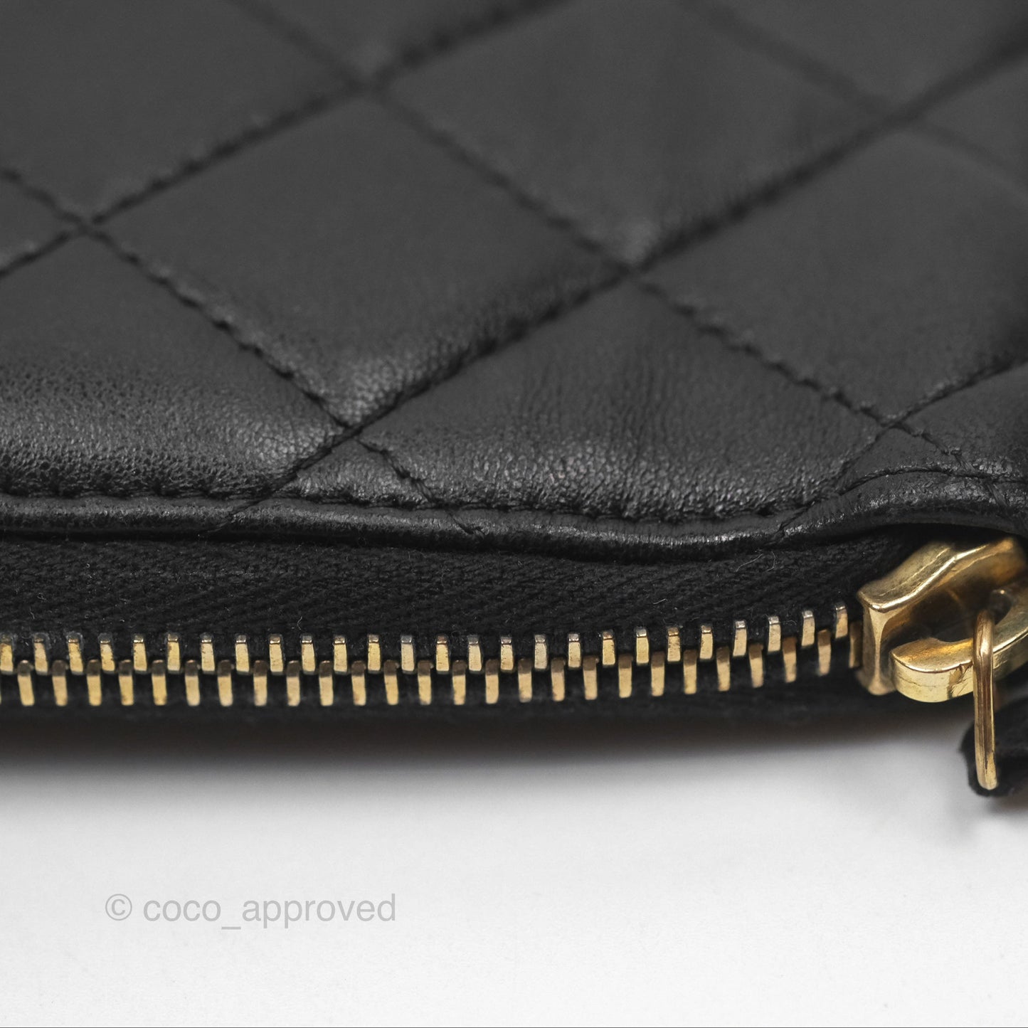 Chanel Zip Around Organiser Wallet Black Lambskin Gold Hardware