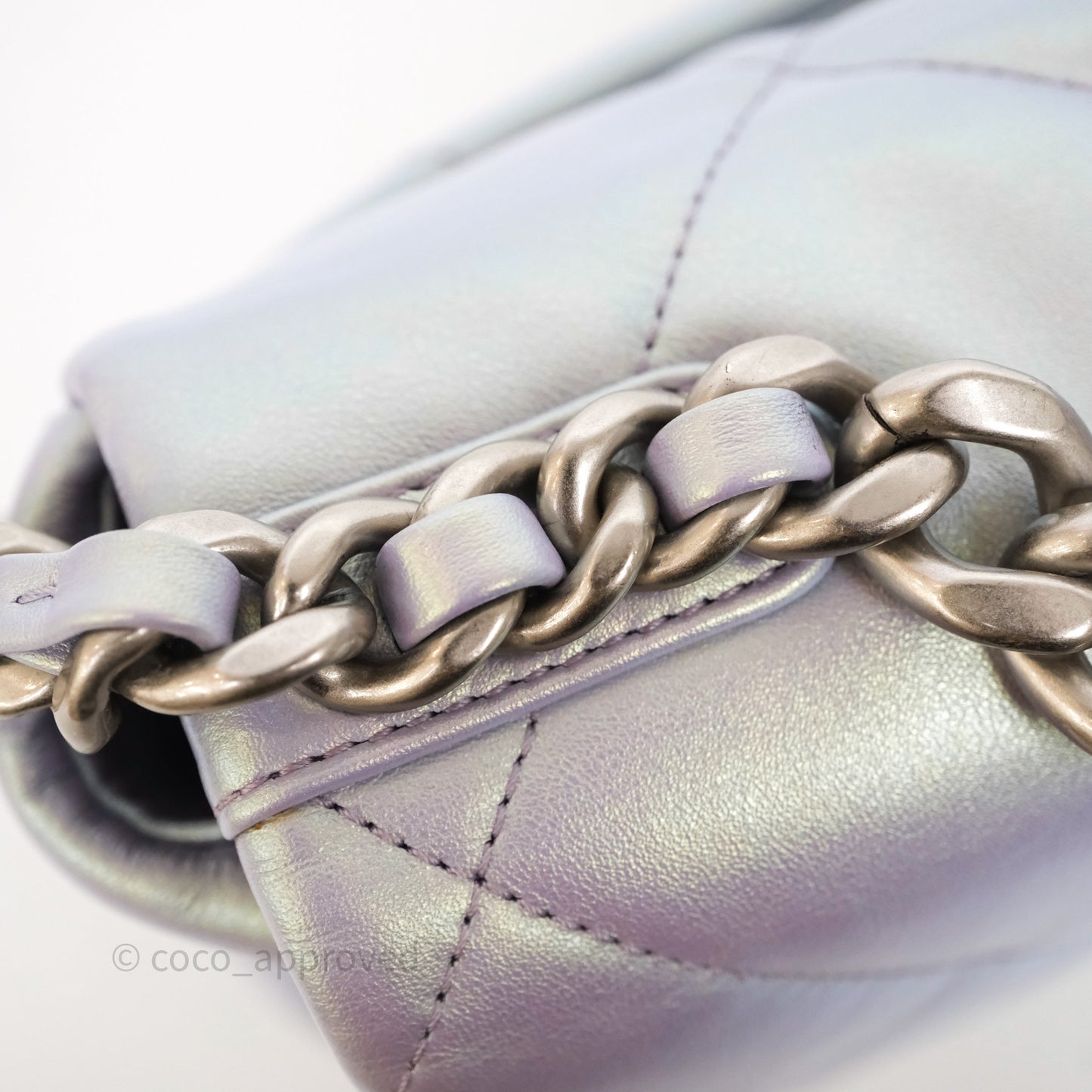 Chanel 19 Small Iridescent Purple Mixed Hardware