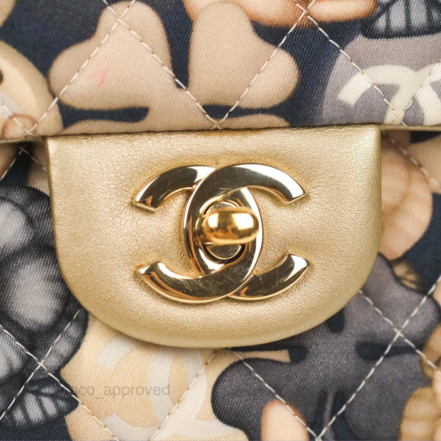 Chanel Cat Emoticon Medium Classic Double Flap Bag Metallic Gold Lambskin Gold Hardware