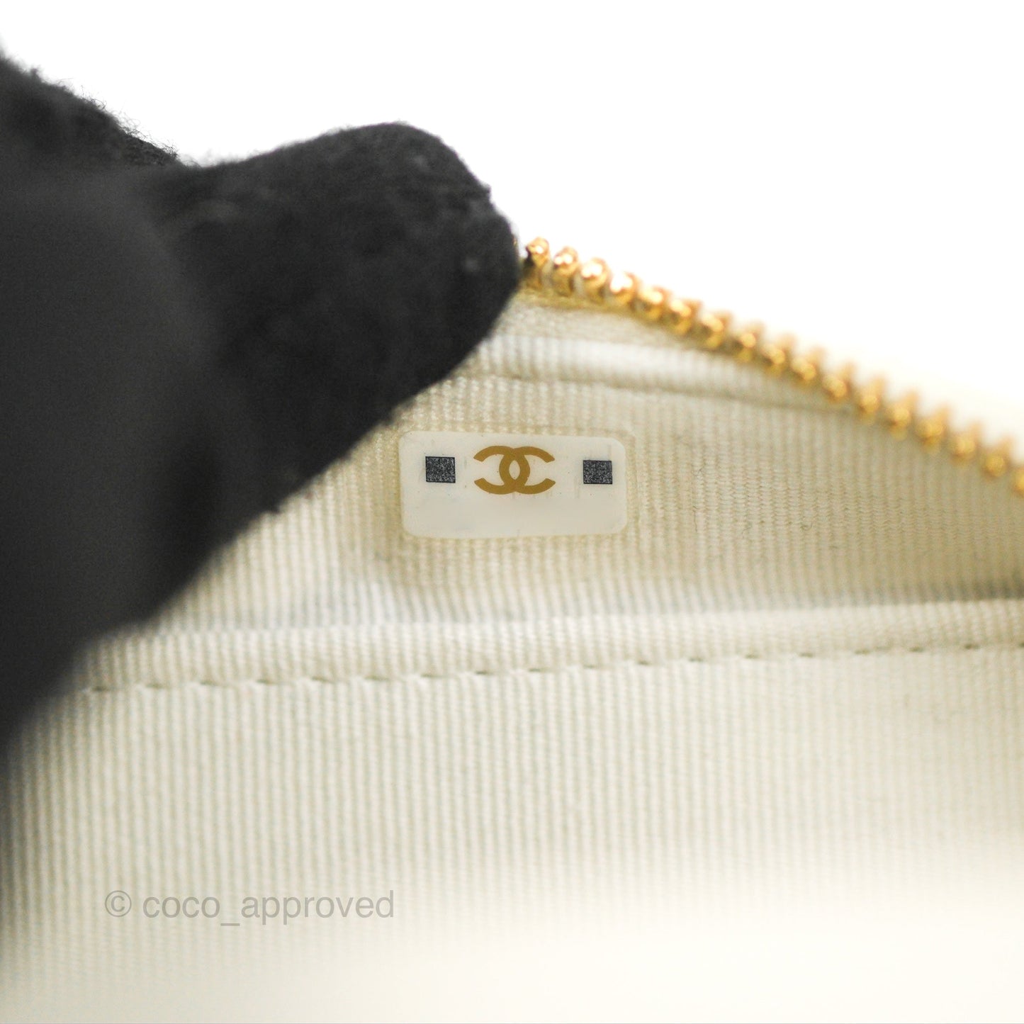Chanel Mini Vanity Case with Chain White Lambskin Gold Hardware