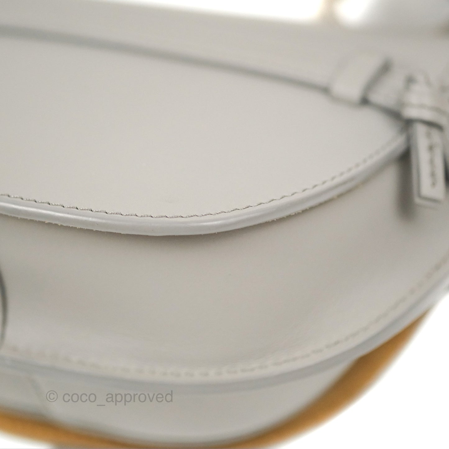 Loewe Mini Gate Dual Bag in Soft Calfskin & Jacquard Strap Light Grey