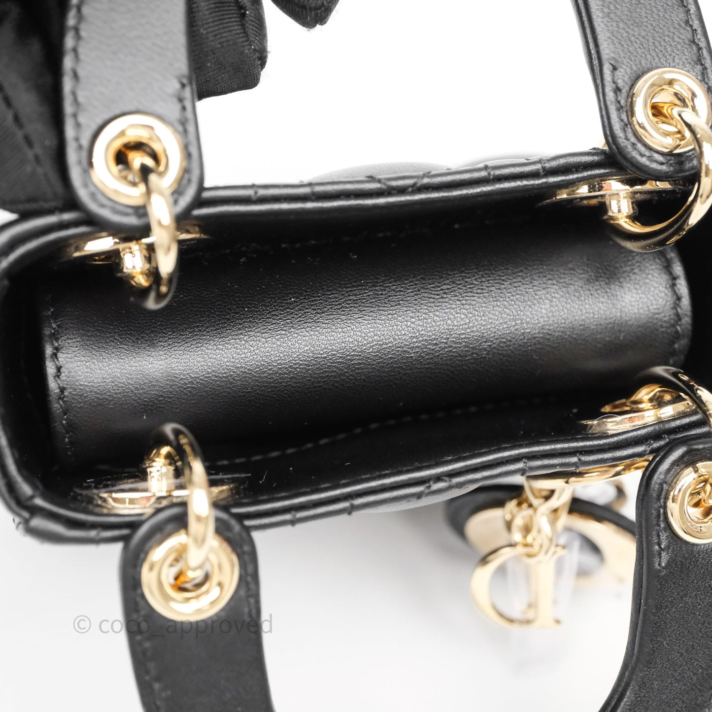 Christian Dior Micro Lady Dior Cannage Black Lambskin Gold Hardware