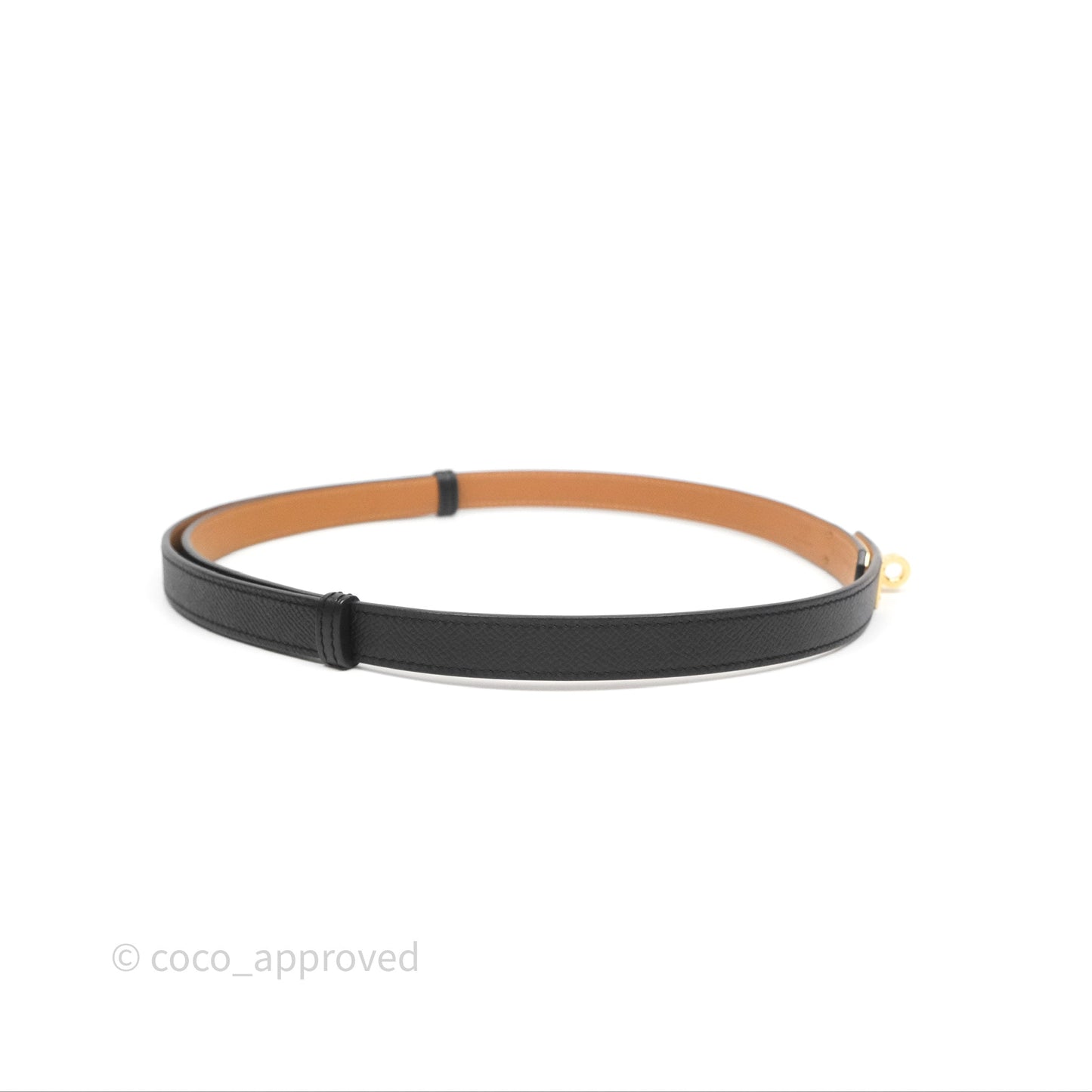 Hermès Kelly Belt Black Noir 89 Epsom Gold Hardware
