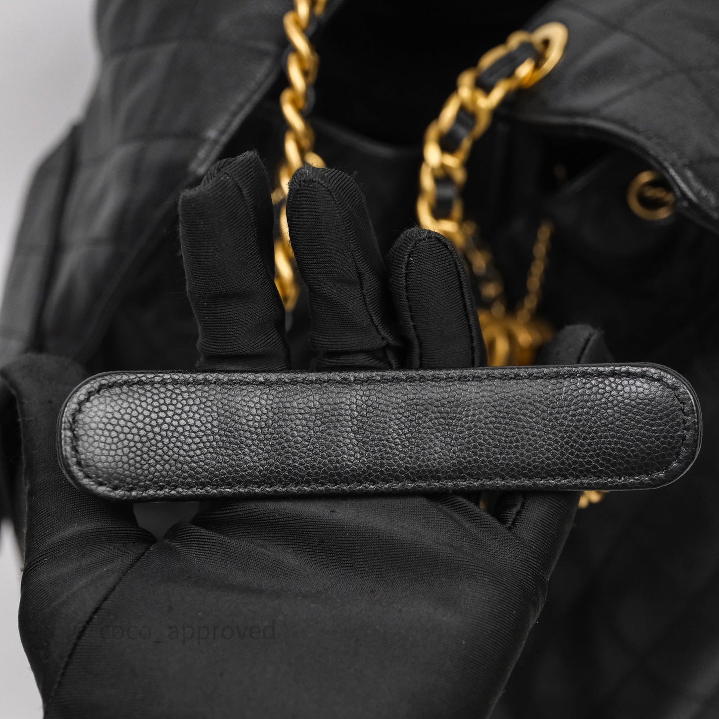 Chanel 25 Medium Black Caviar Aged Gold Hardware