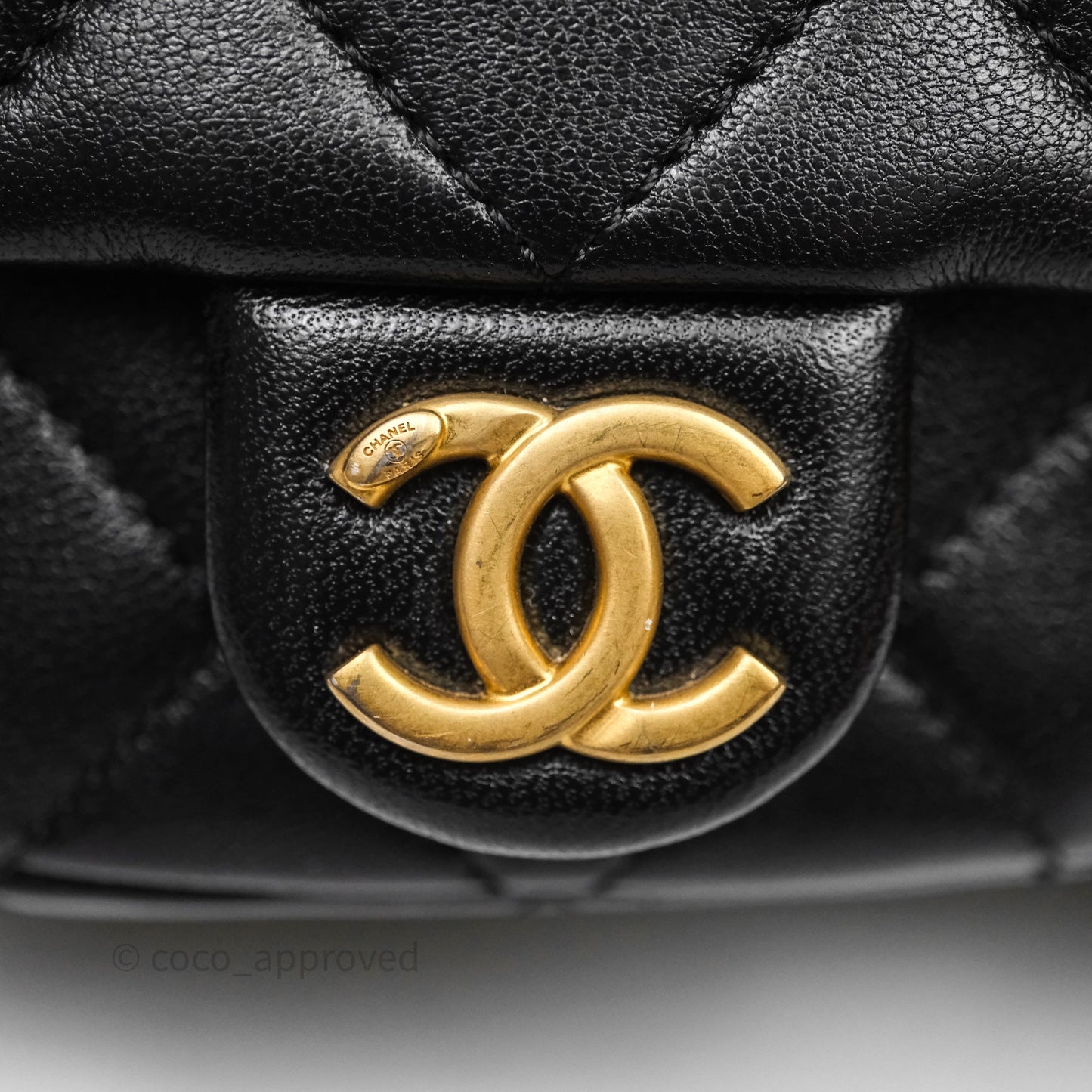 Chanel Small Quilted Trendy Double Pocket Hobo Black Lambskin Gold Hardware