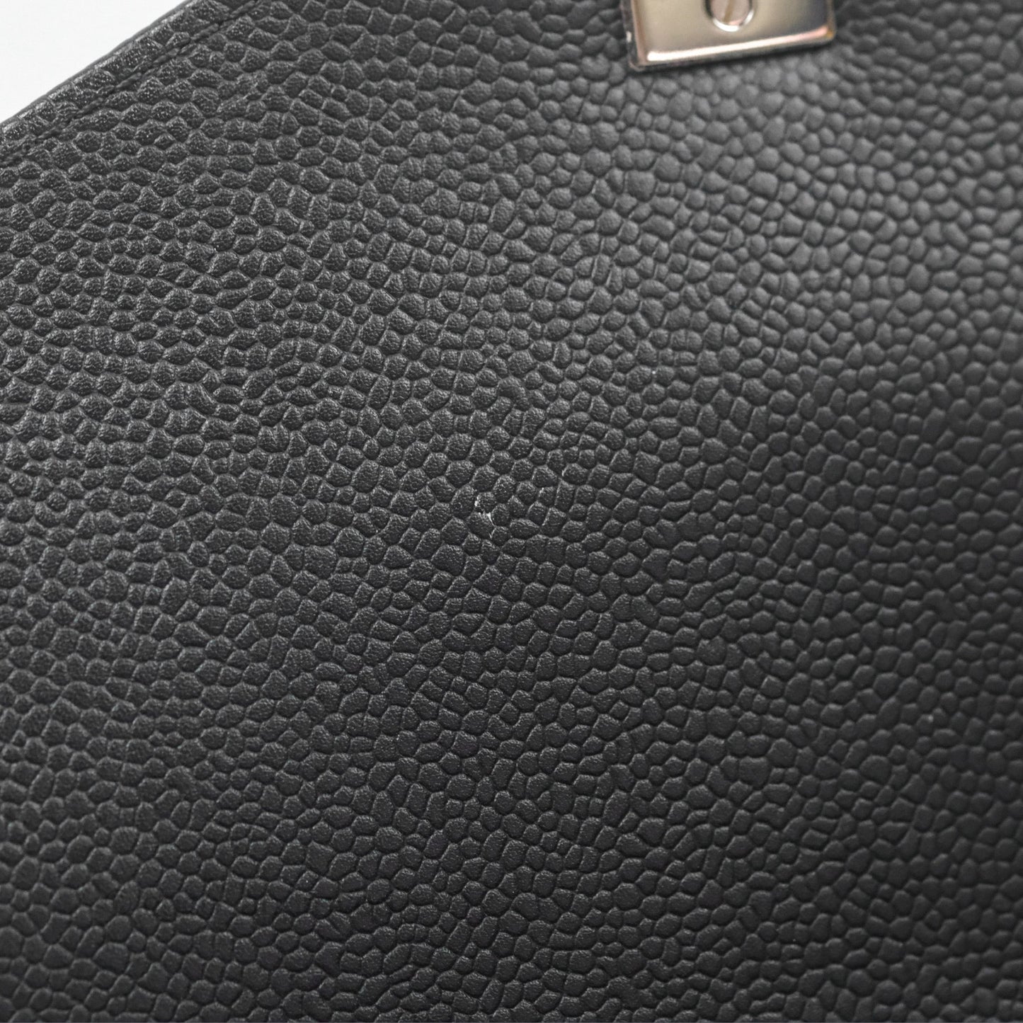 Chanel Chevron Flap Bag Black Caviar Silver Hardware