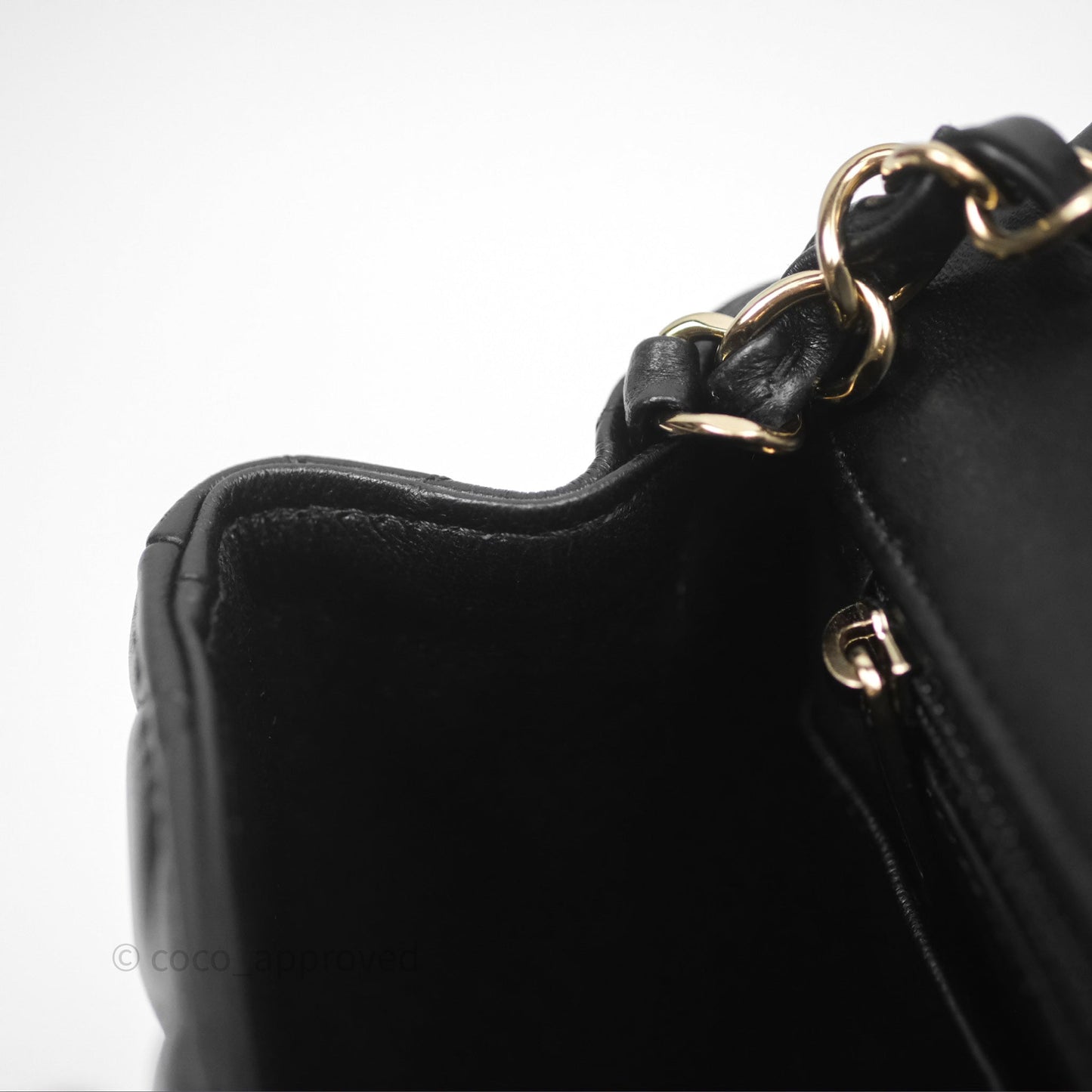Chanel Mini Square Flap Quilted Black Lambskin Gold Hardware