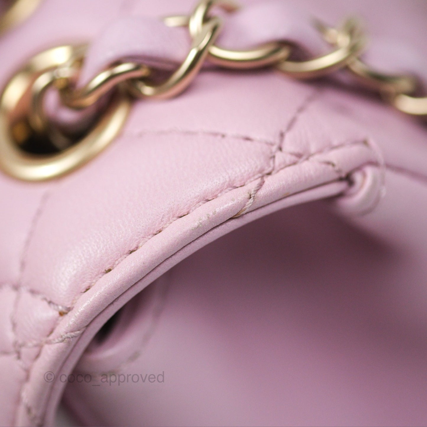 Chanel Quilted Flap Bag Pink Lambskin Aged Gold Hardware