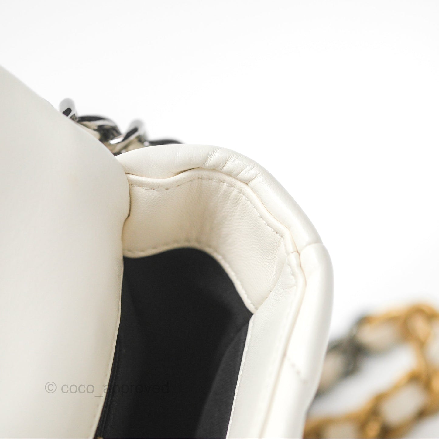 Chanel 19 Small Ivory White Lambskin Mixed Hardware