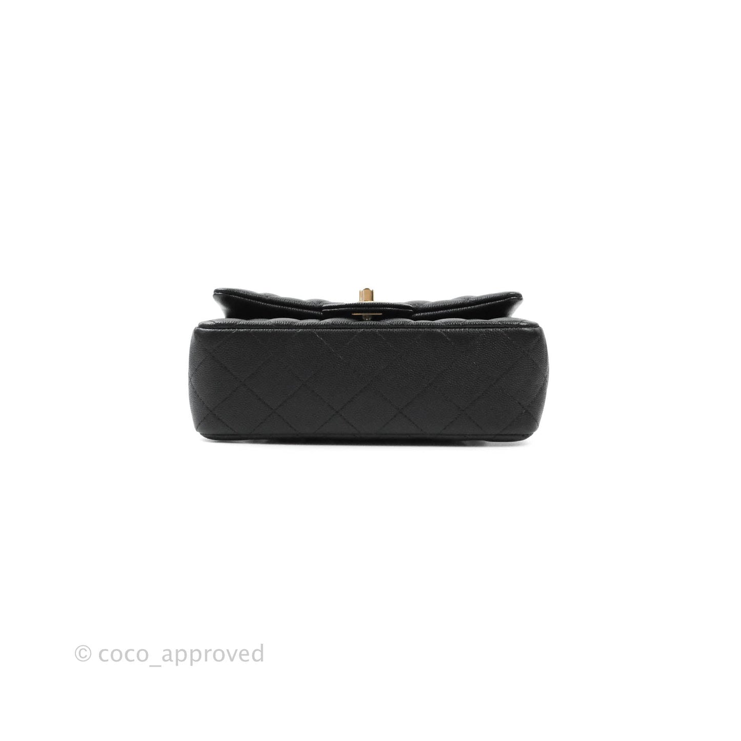 Chanel Classic Quilted Mini Rectangular Flap Black Caviar Gold Hardware 18B