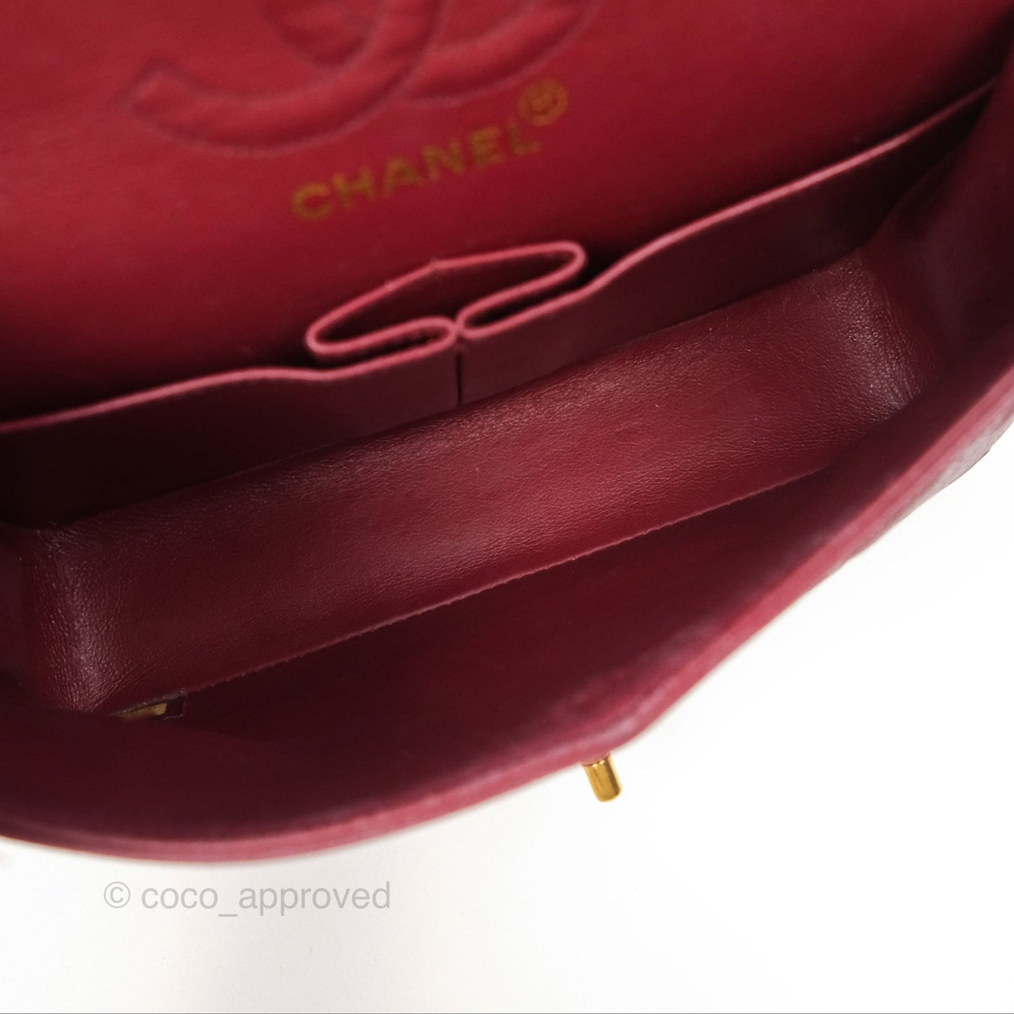 Chanel Vintage Classic Small S/M Flap Burgundy Caviar 24K Gold Hardware