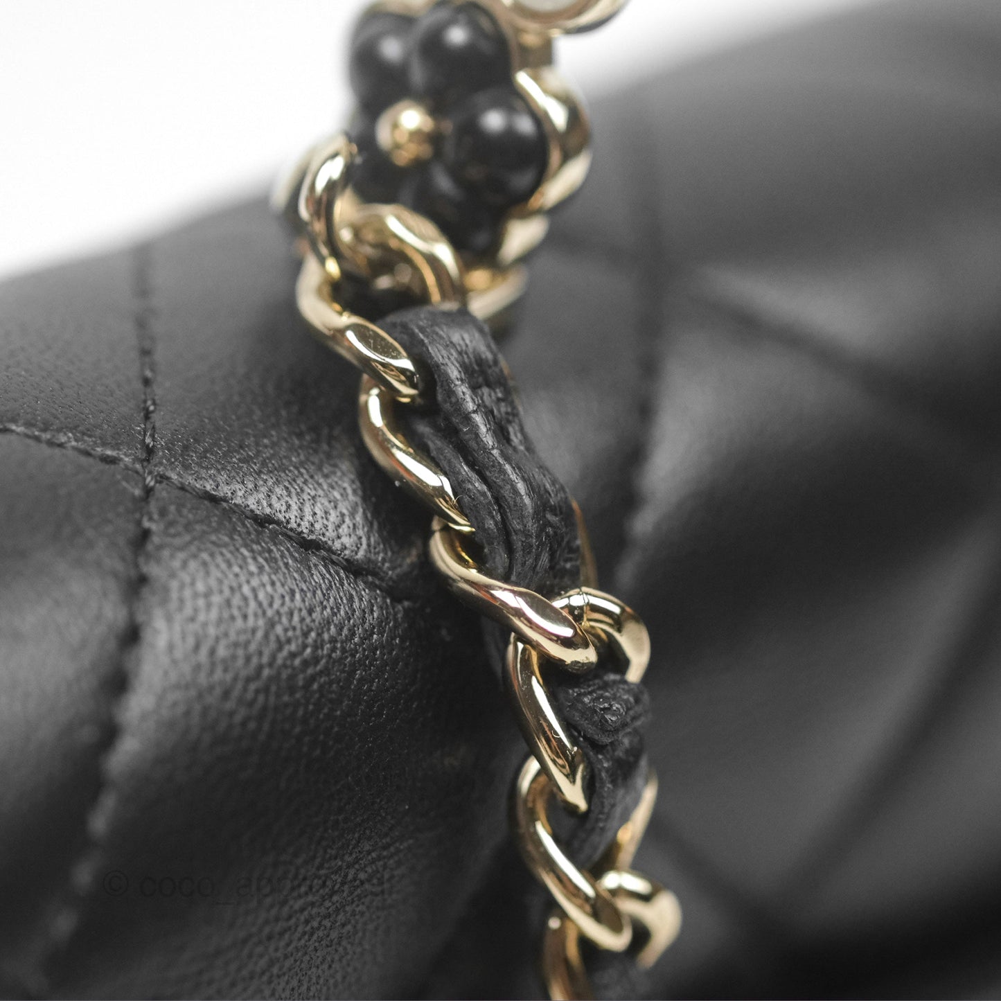 Chanel Camellia Handle WOC with Chain Black Lambskin 23K