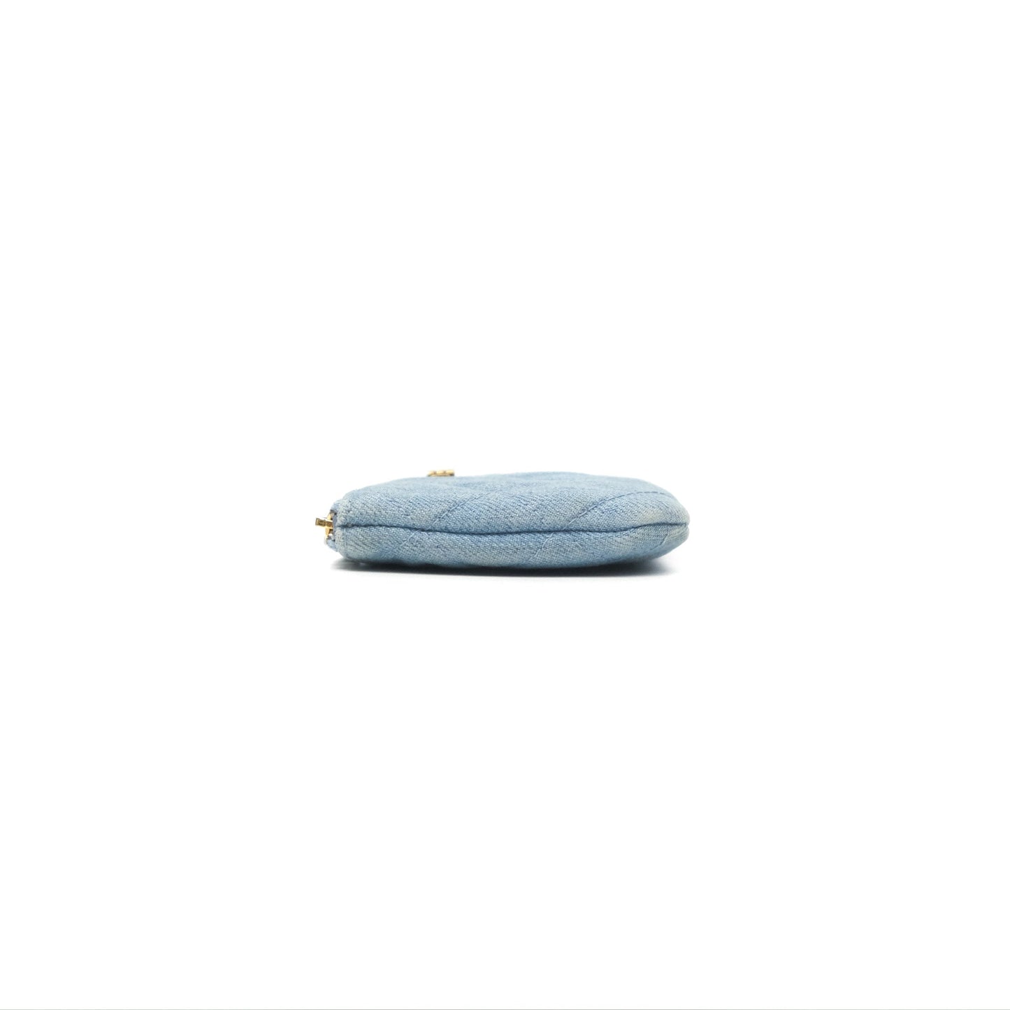 Chanel Mini Reissue O Case Quilted Light Blue Denim Aged Gold Hardware