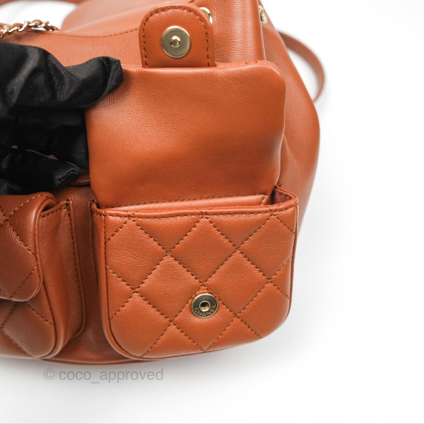 Chanel Medium Duma Backpack Tan Brown Calfskin Gold Hardware