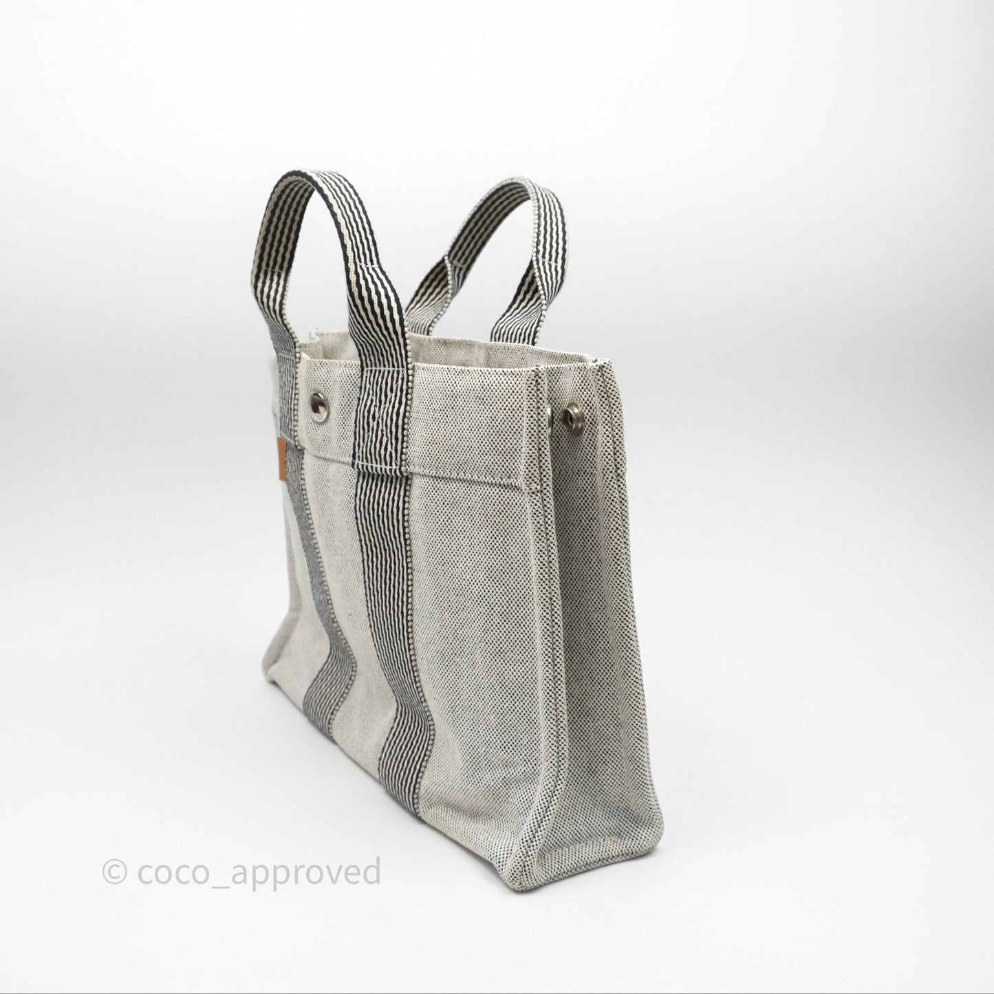 Hermès Herline Tote Bag Grey Canvas Palladium Hardware