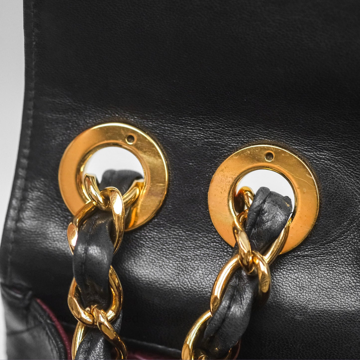 Chanel Vintage Jumbo Single Flap Black Lambskin 24K Gold Hardware