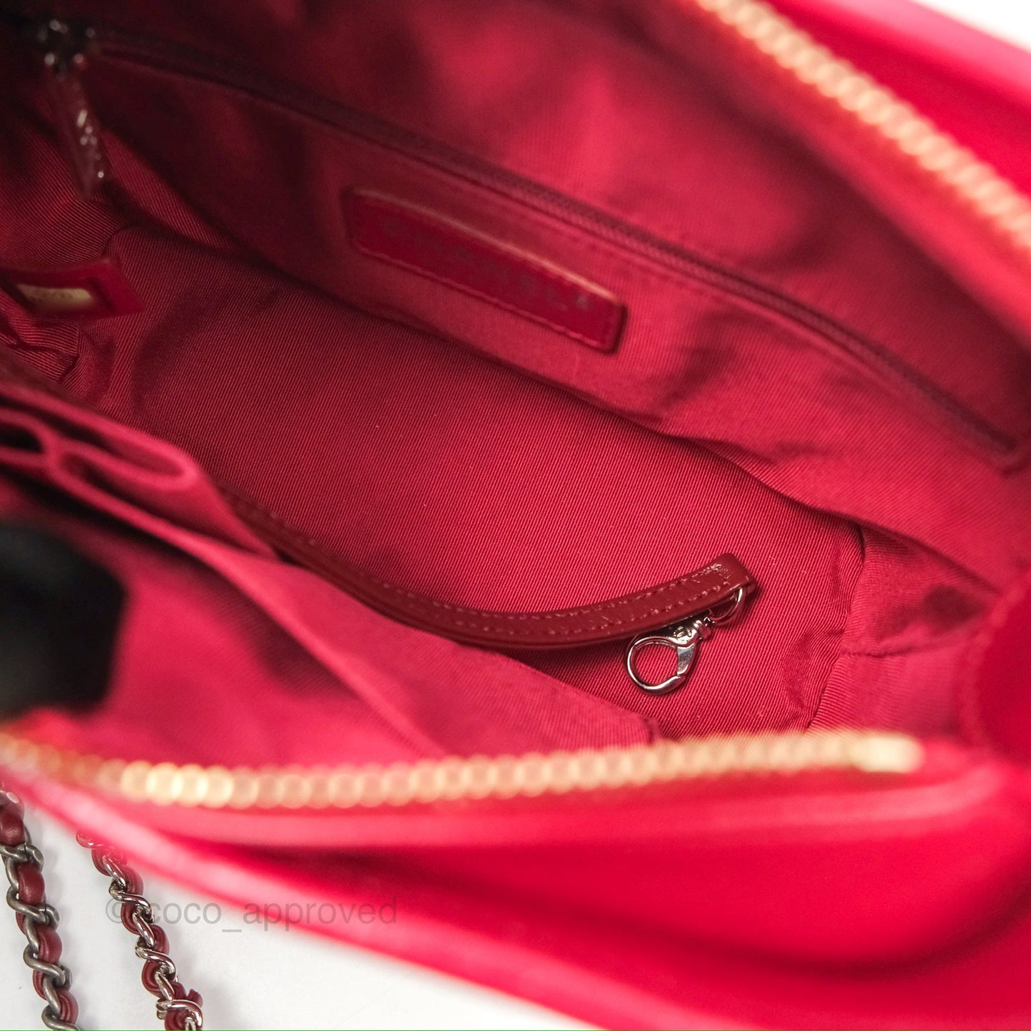Chanel Small Gabrielle Hobo Quilted Red Velvet Aged Calfskin