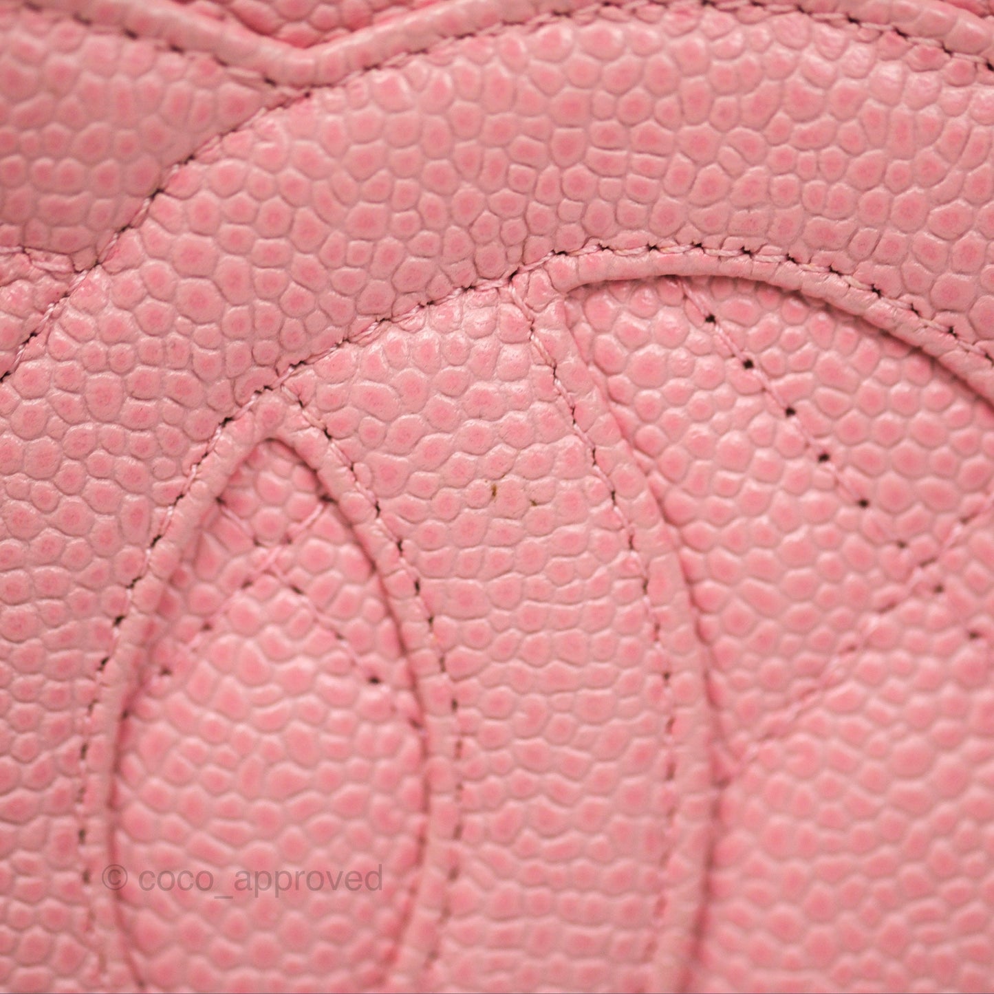 Chanel Vintage CC Quilted Shoulder Bag Pink Caviar Gold Hardware
