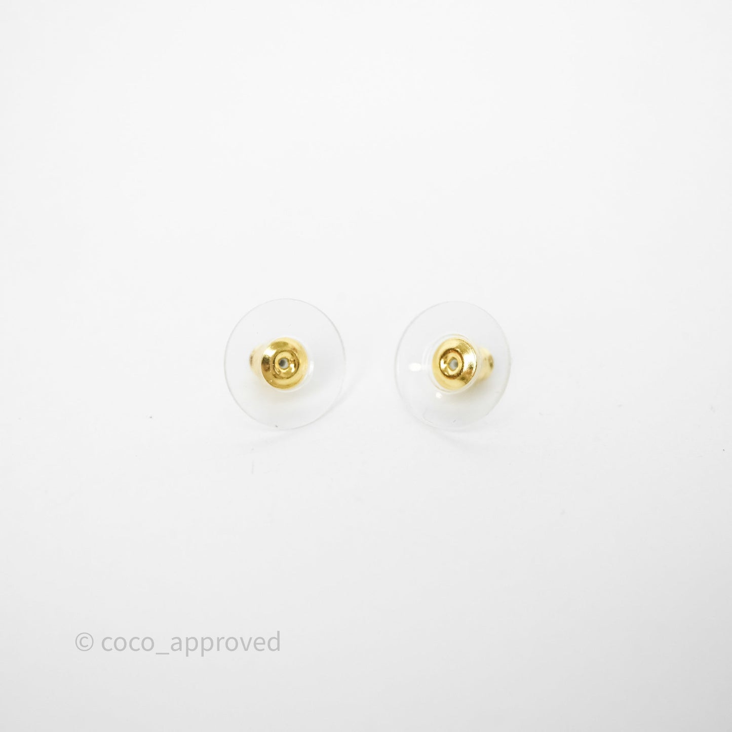 Chanel CC Crystal Square Drop Earrings Gold Tone 25C