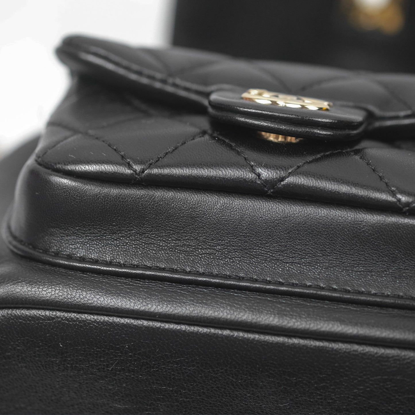 Chanel Quilted Small Duma Drawstring Backpack Black Lambskin