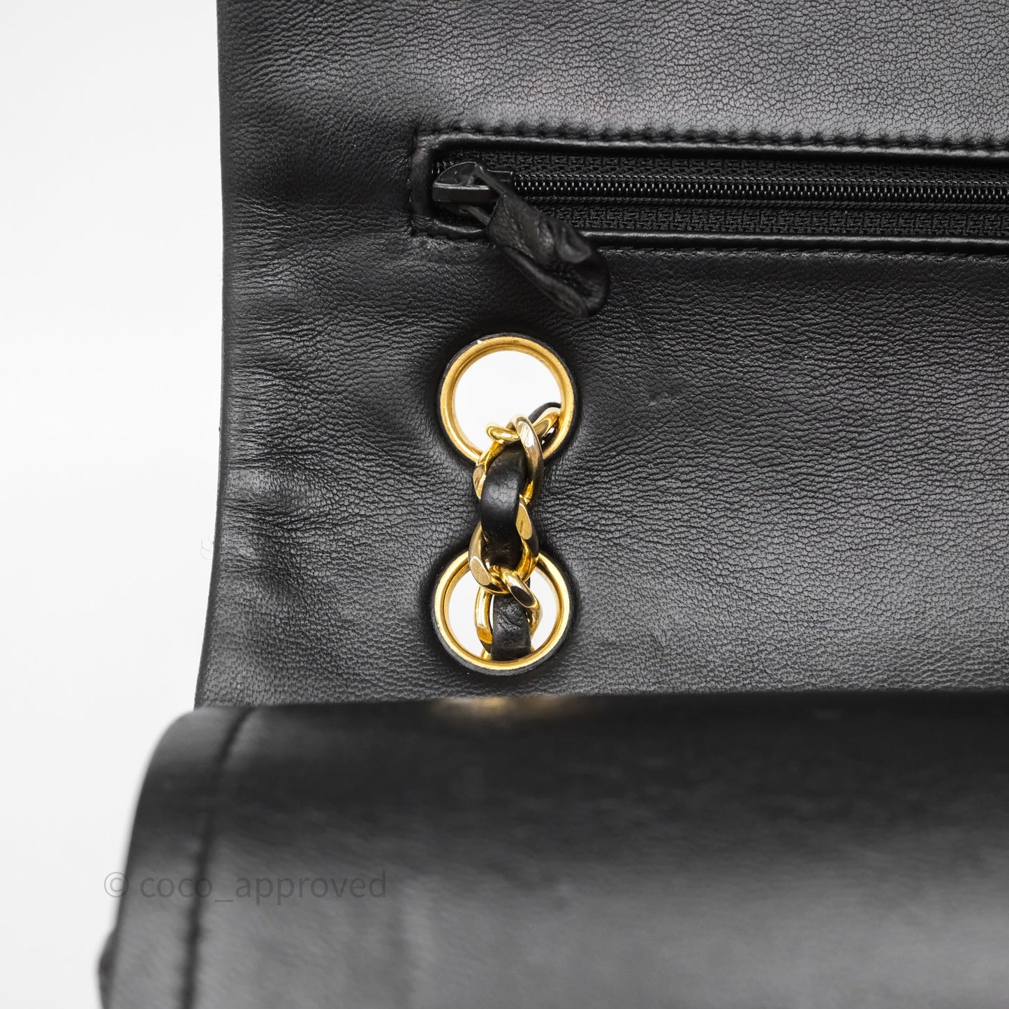 Chanel Vintage Medium Classic Flap Black Lambskin 24K Gold Hardware