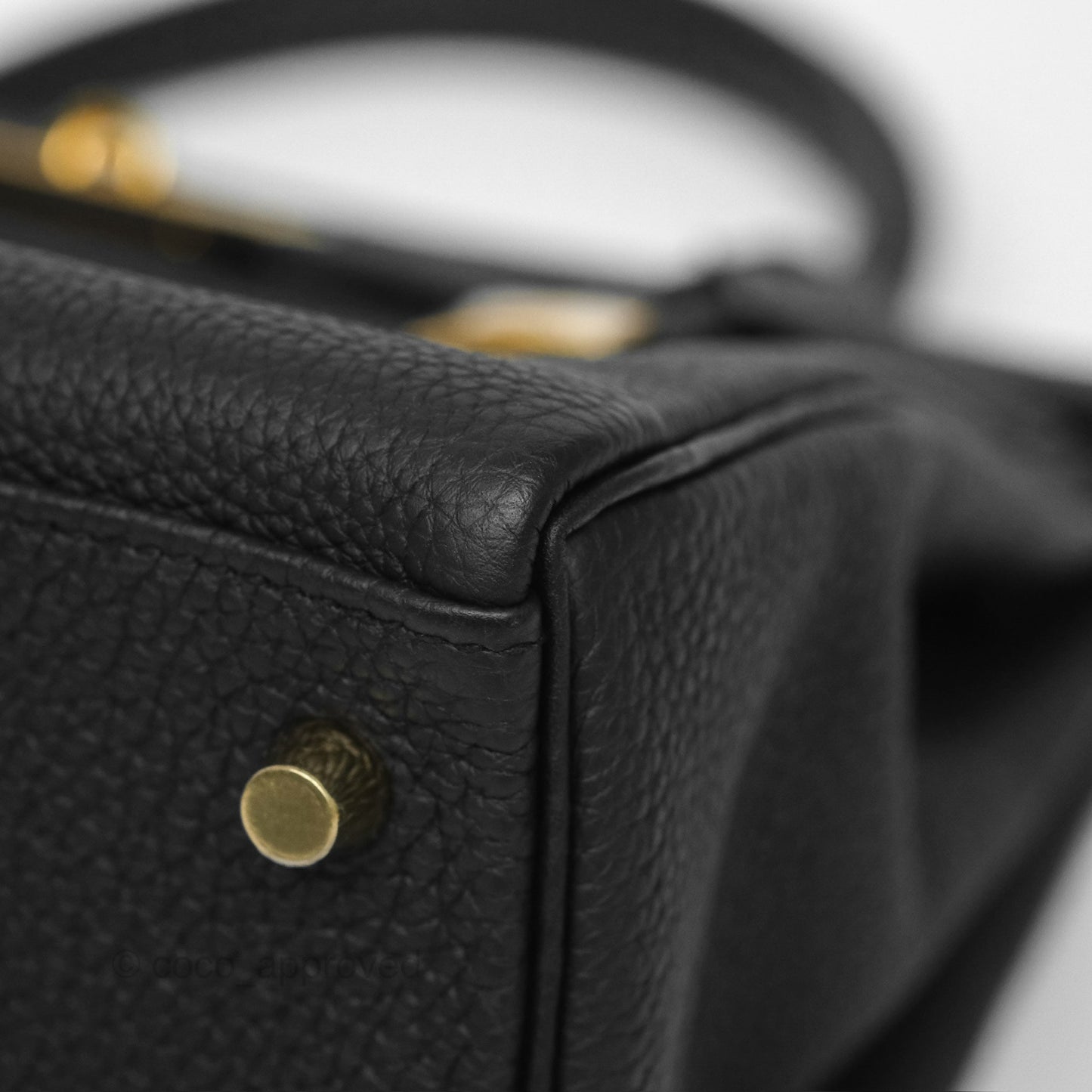 Hermès Kelly 28 Retourne Noir Black 89 Clemence Gold Hardware