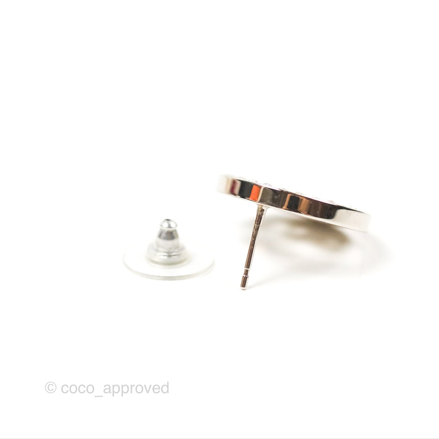 Chanel CC Crystal Round Earrings 17S