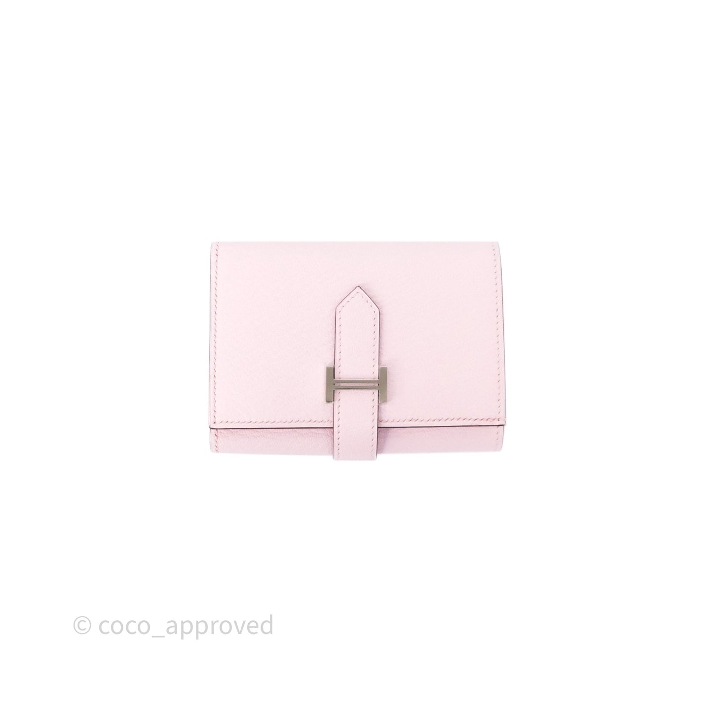 Hermes Bearn Trifold Compact Wallet Rose Darling M7 Chevre Mysore Palladium Hardware
