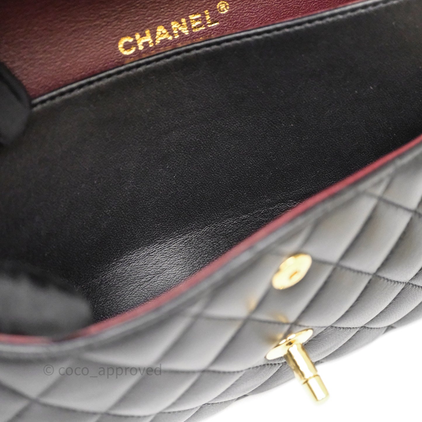 Chanel Classic M/L Medium Flap Quilted Black Lambskin Gold Hardware