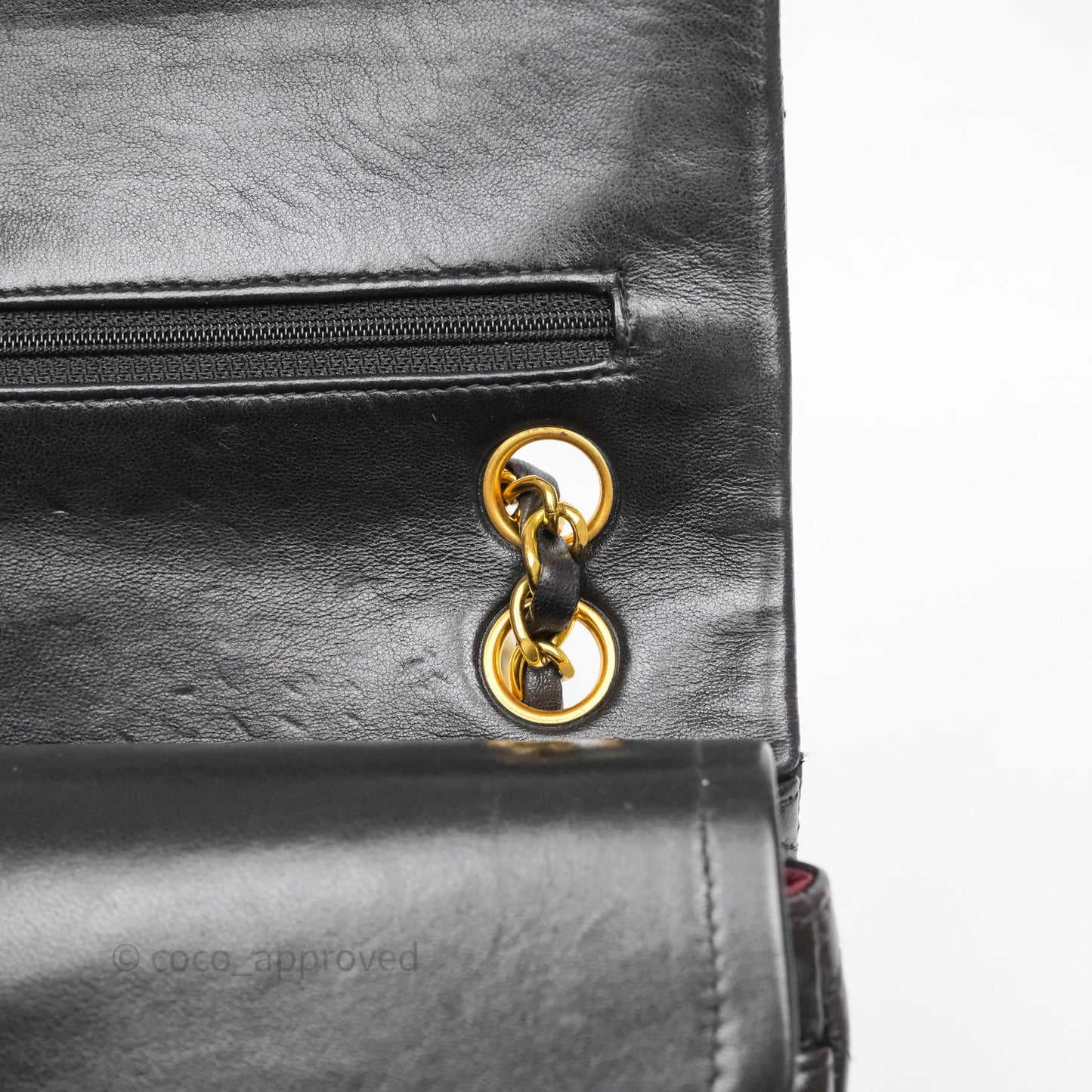 Chanel Vintage Small Classic Flap Black Lambskin 24K Gold Hardware