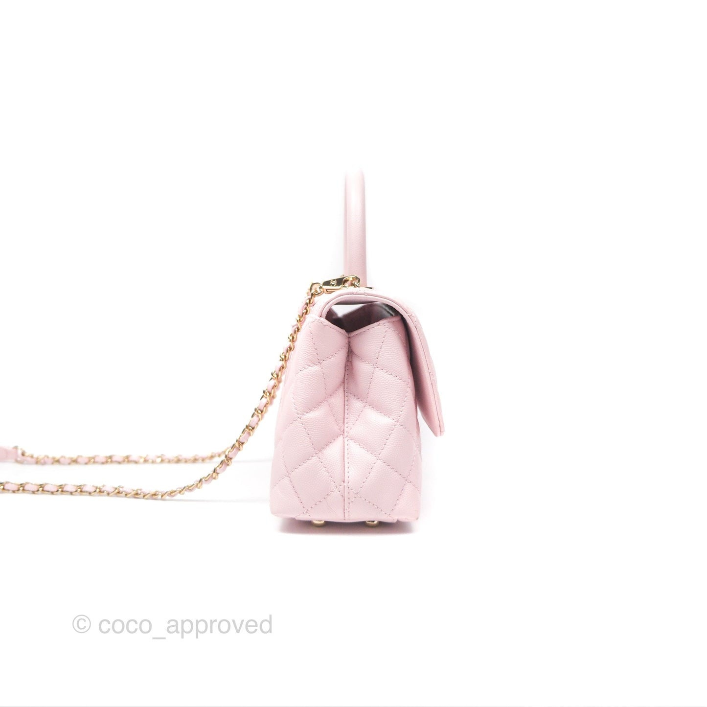 Chanel Small Coco Handle Light Pink Caviar Gold Hardware