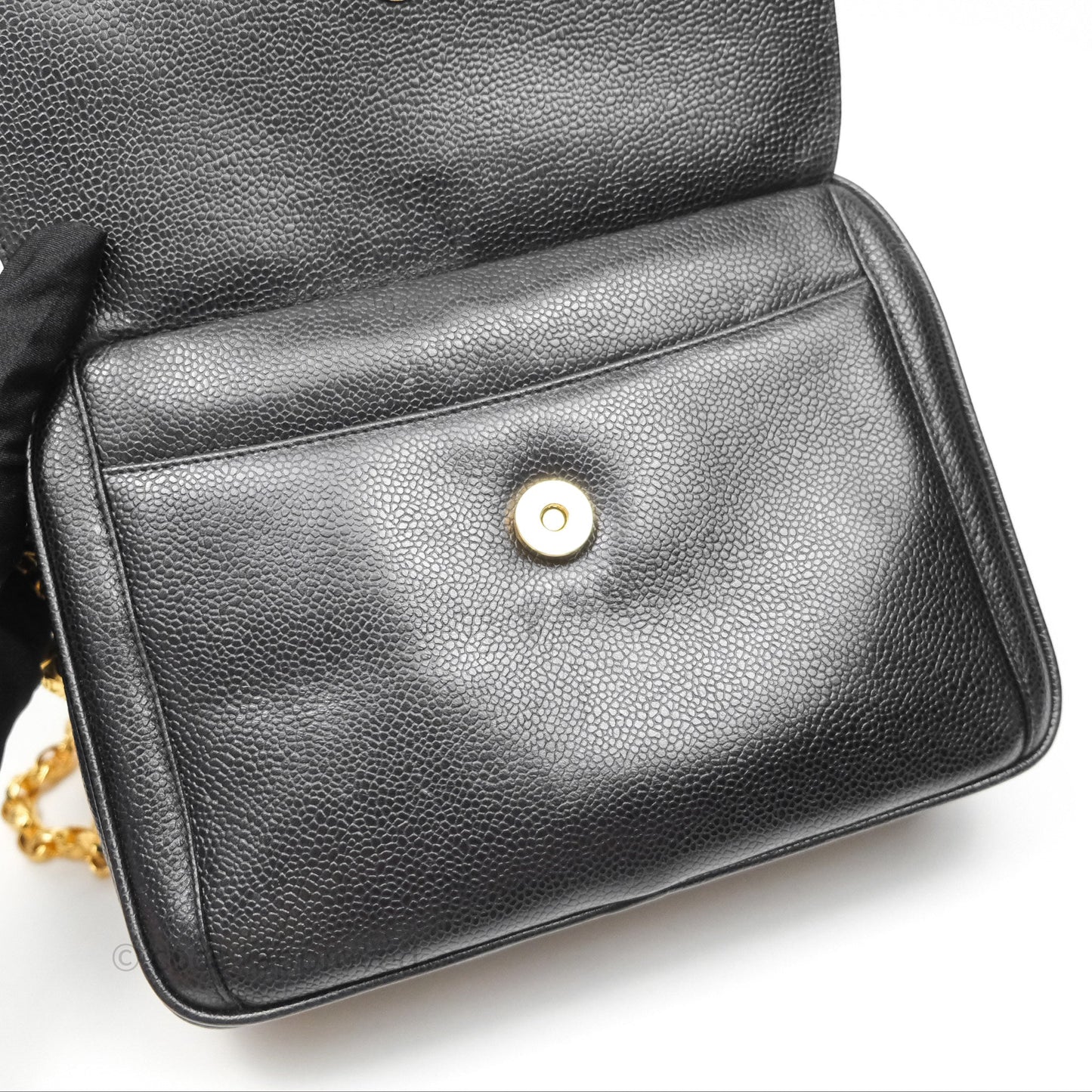 Chanel Vintage CC Camera Bag Black Caviar 24 Gold Hardware