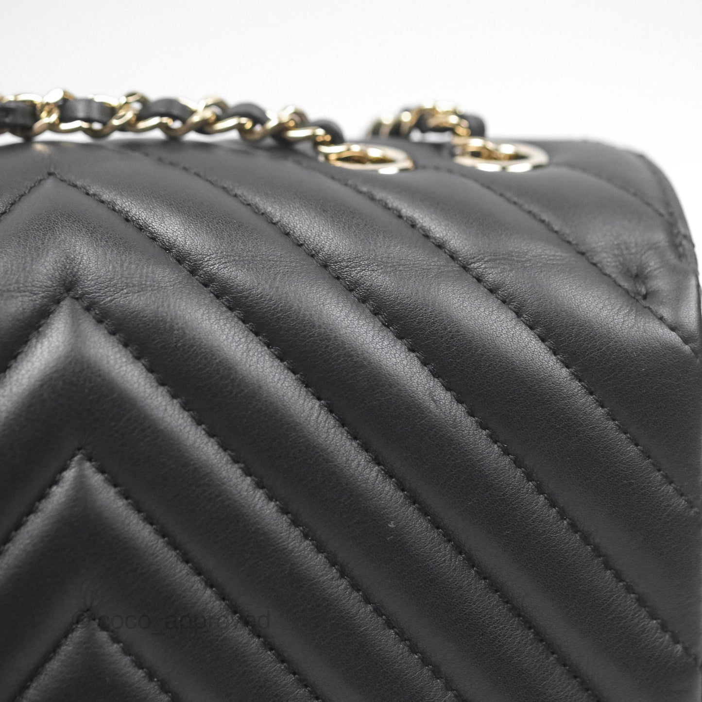 Chanel Small Statement Chevron Flap Bag Black Gold Hardware