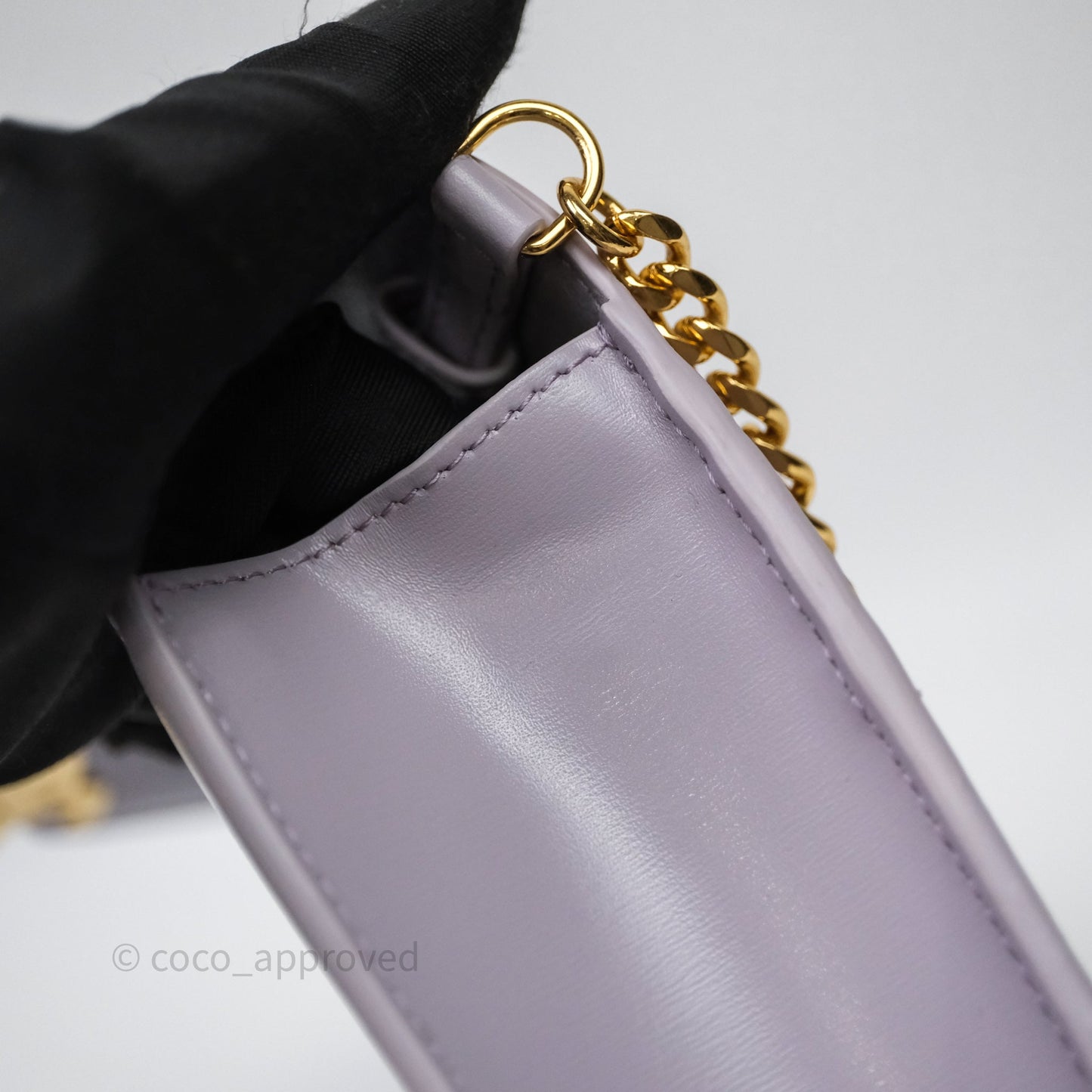 Celine Margo Wallet On Chain in Purple lavender Shiny Calfskin